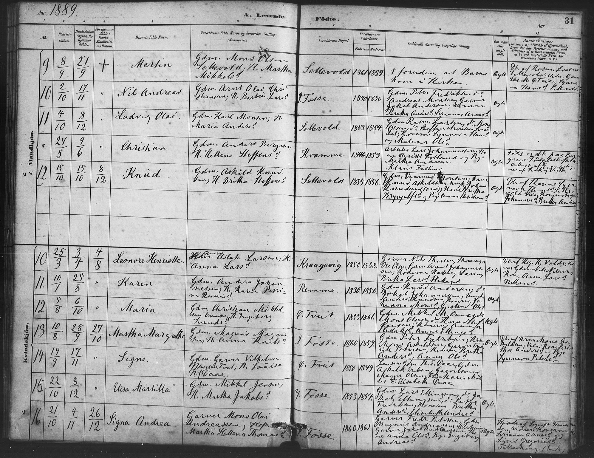 Alversund Sokneprestembete, AV/SAB-A-73901/H/Ha/Haa/Haaa/L0001: Parish register (official) no. A 1, 1882-1896, p. 31