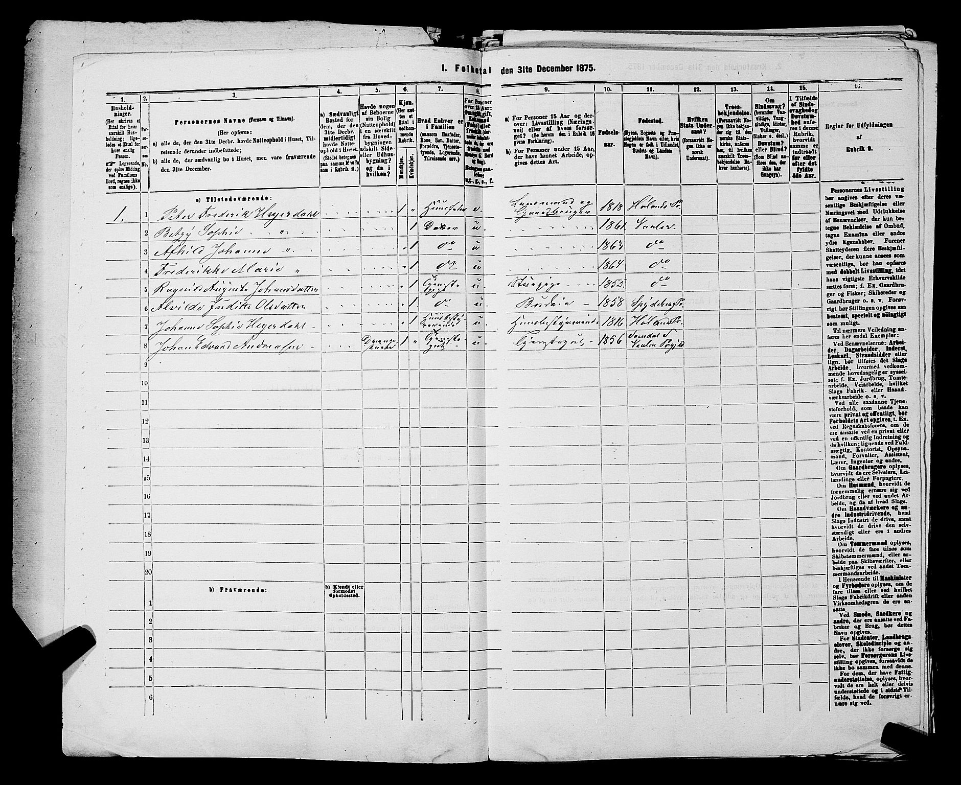 RA, 1875 census for 0137P Våler, 1875, p. 566