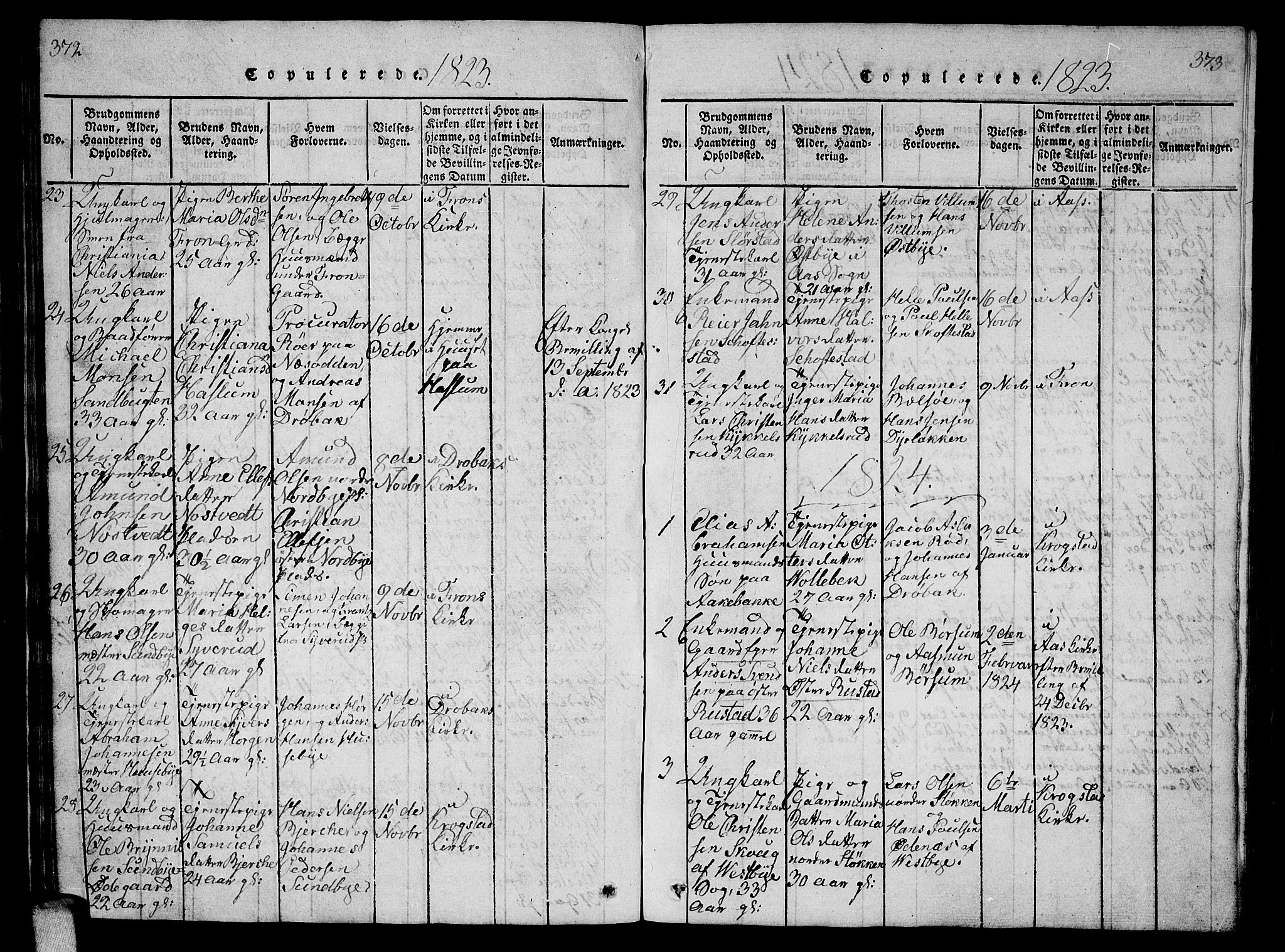 Ås prestekontor Kirkebøker, SAO/A-10894/G/Ga/L0002: Parish register (copy) no. I 2, 1820-1836, p. 372-373