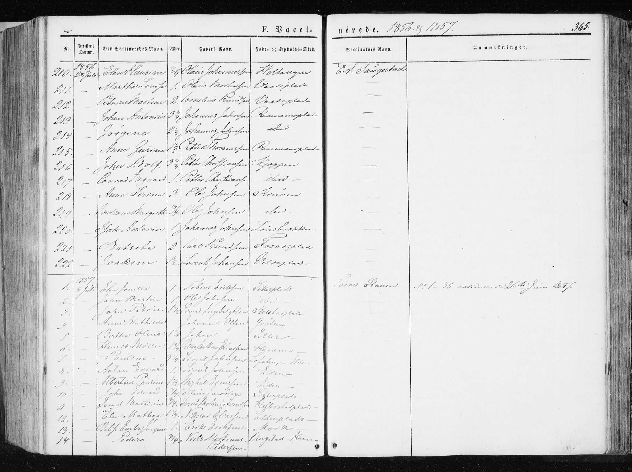 Ministerialprotokoller, klokkerbøker og fødselsregistre - Nord-Trøndelag, SAT/A-1458/741/L0393: Parish register (official) no. 741A07, 1849-1863, p. 365