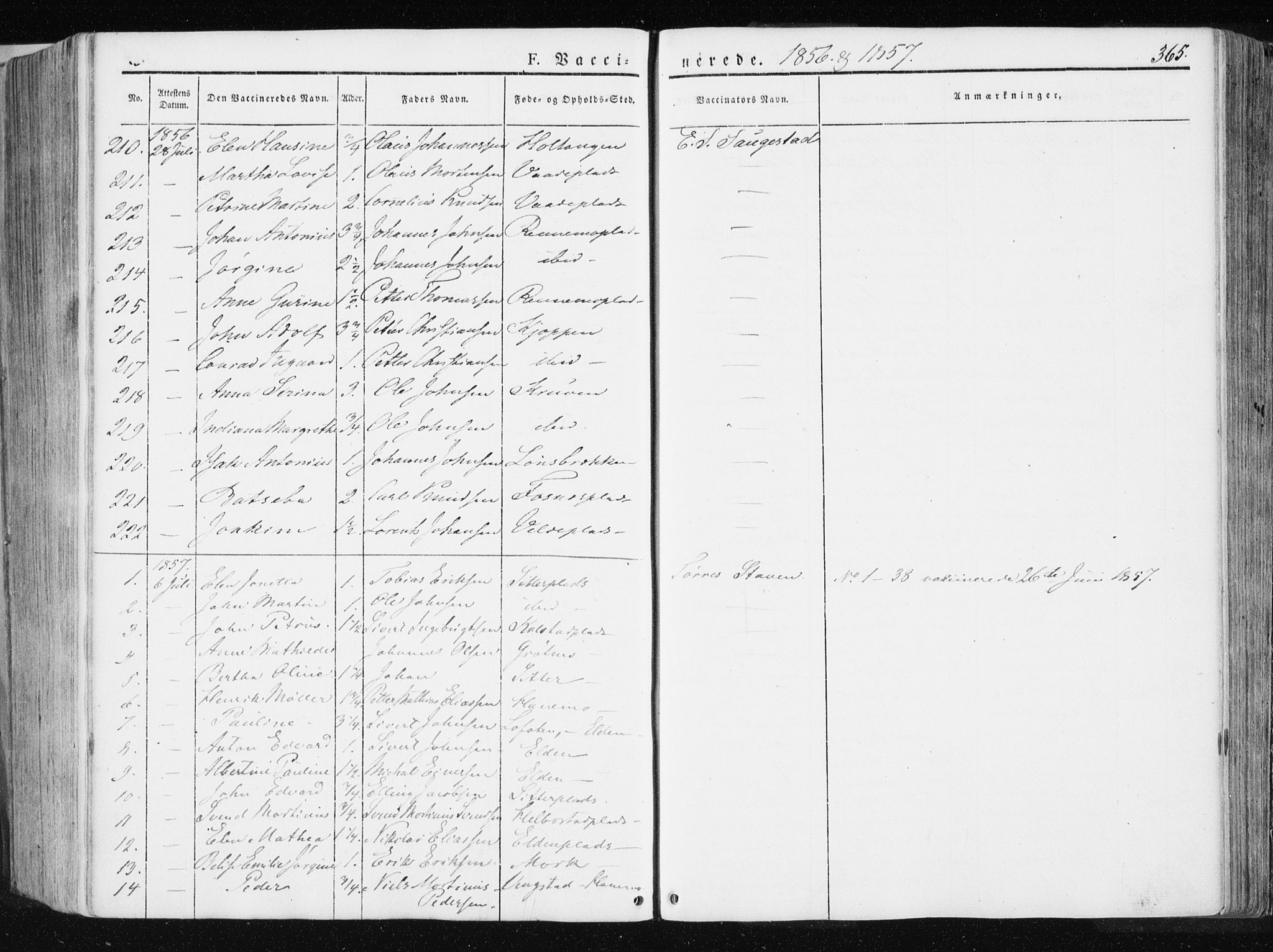 Ministerialprotokoller, klokkerbøker og fødselsregistre - Nord-Trøndelag, AV/SAT-A-1458/741/L0393: Parish register (official) no. 741A07, 1849-1863, p. 365