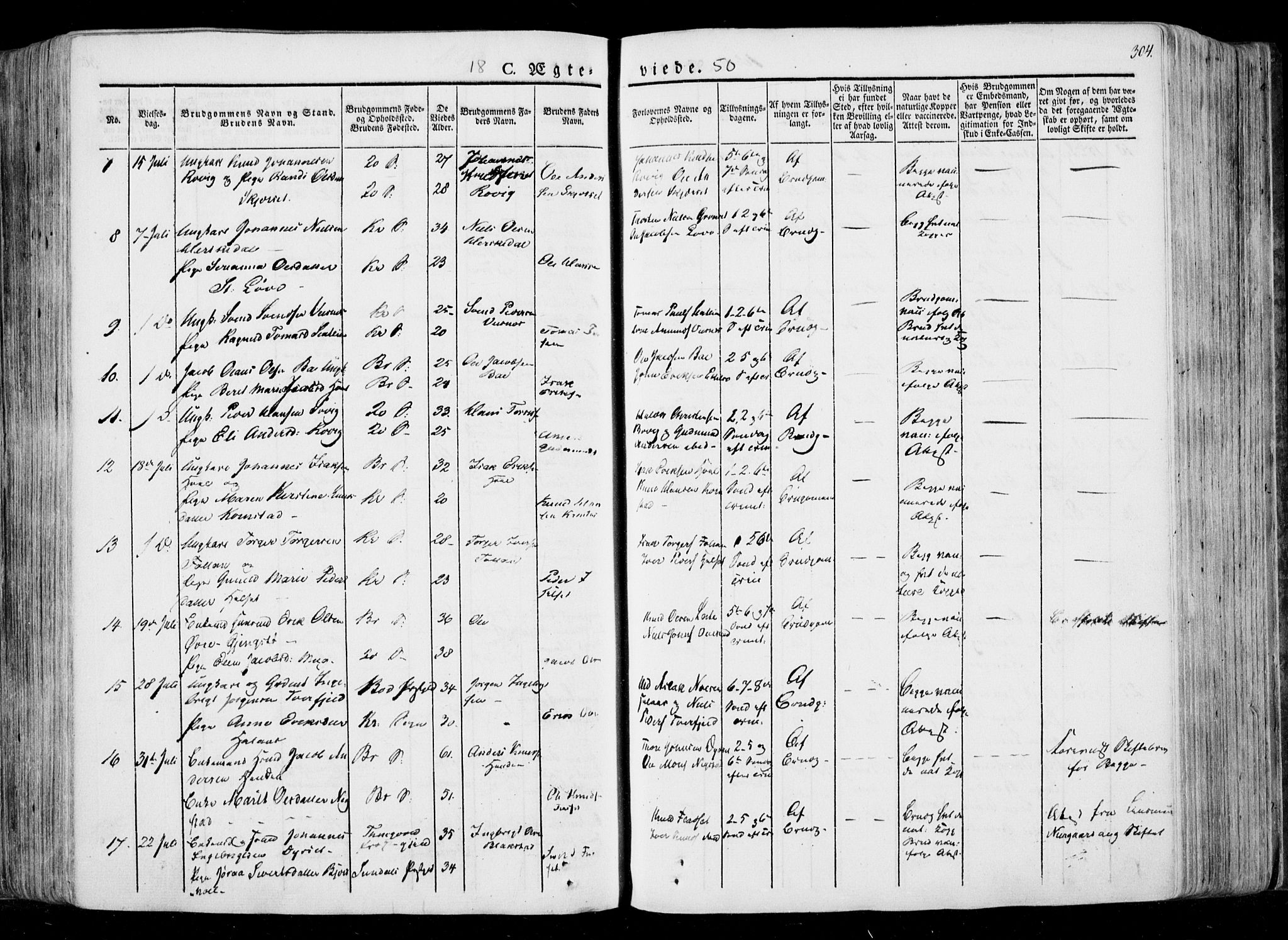 Ministerialprotokoller, klokkerbøker og fødselsregistre - Møre og Romsdal, SAT/A-1454/568/L0803: Parish register (official) no. 568A10, 1830-1853, p. 304
