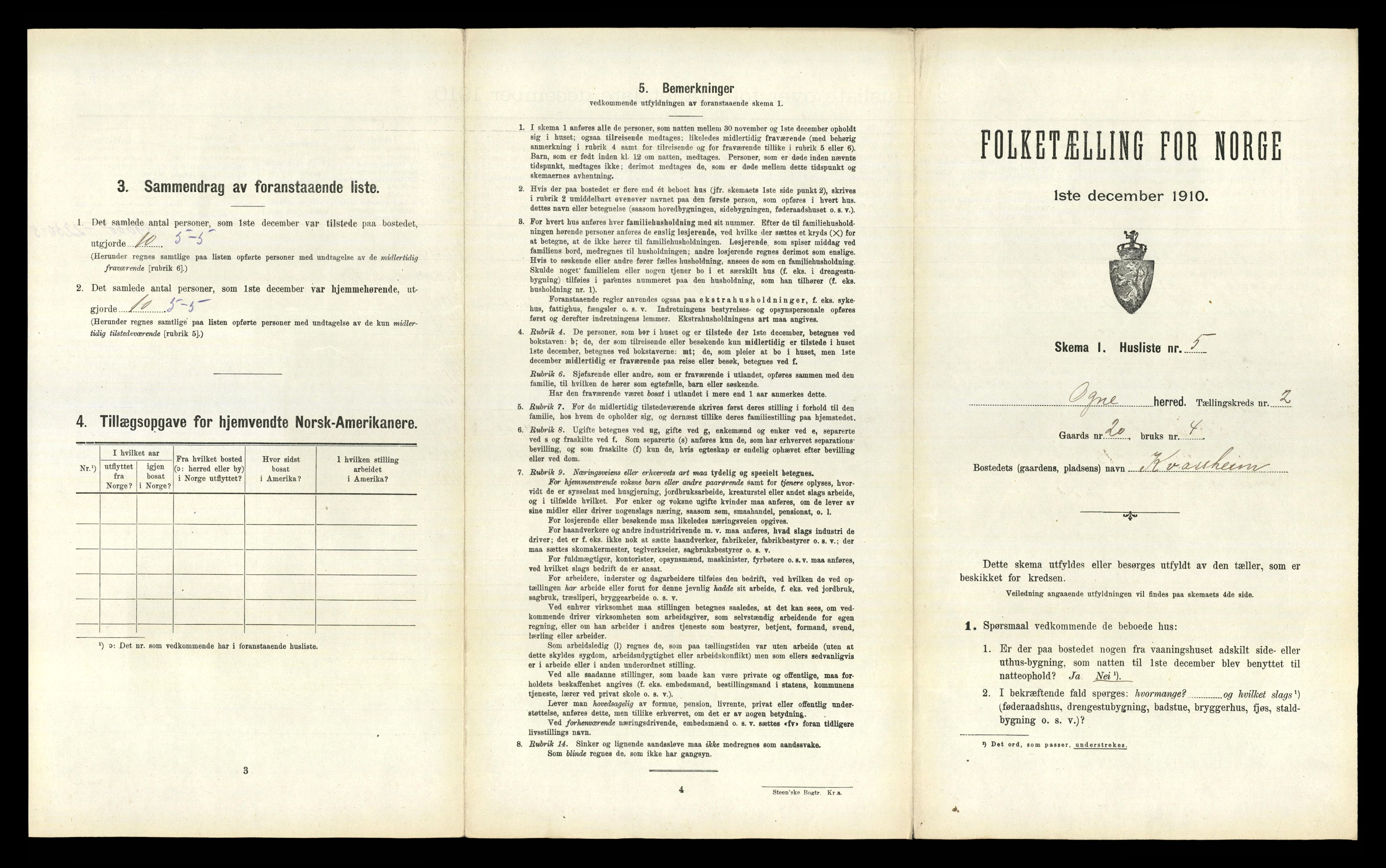 RA, 1910 census for Ogna, 1910, p. 201