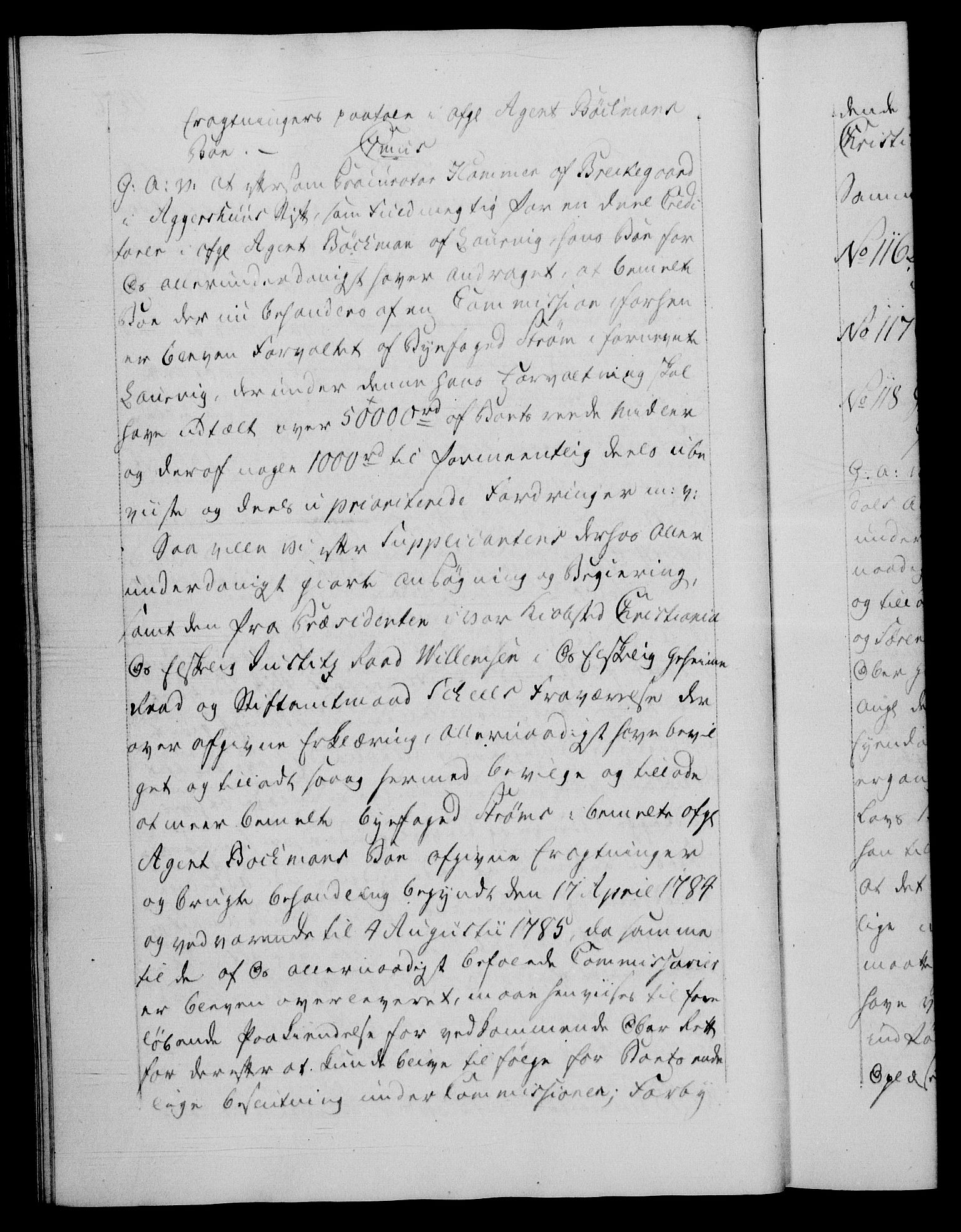 Danske Kanselli 1572-1799, AV/RA-EA-3023/F/Fc/Fca/Fcaa/L0051: Norske registre, 1786-1787, p. 447b