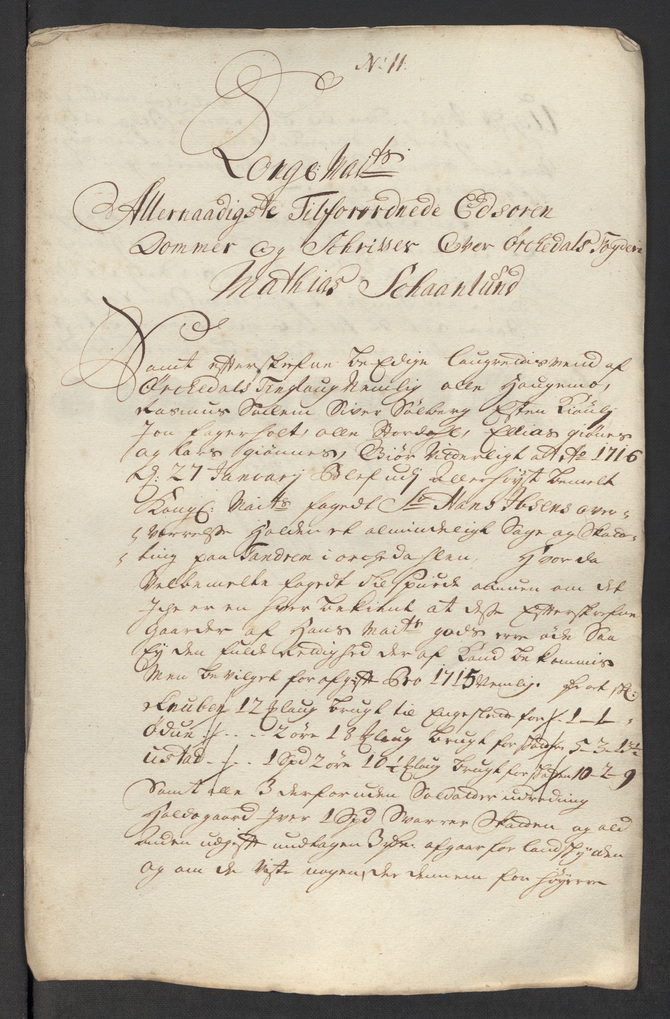 Rentekammeret inntil 1814, Reviderte regnskaper, Fogderegnskap, AV/RA-EA-4092/R60/L3966: Fogderegnskap Orkdal og Gauldal, 1715, p. 474