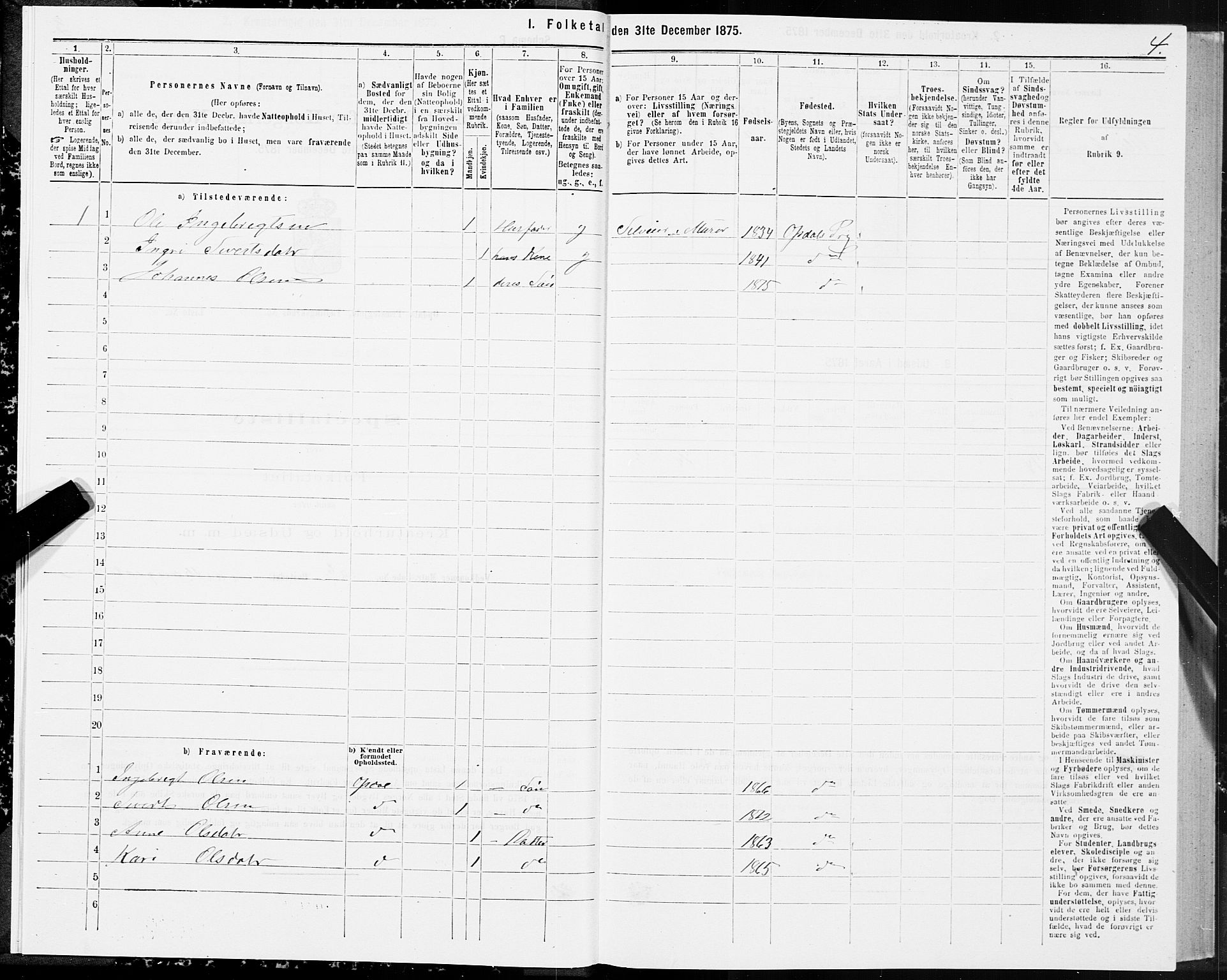 SAT, 1875 census for 1634P Oppdal, 1875, p. 5004