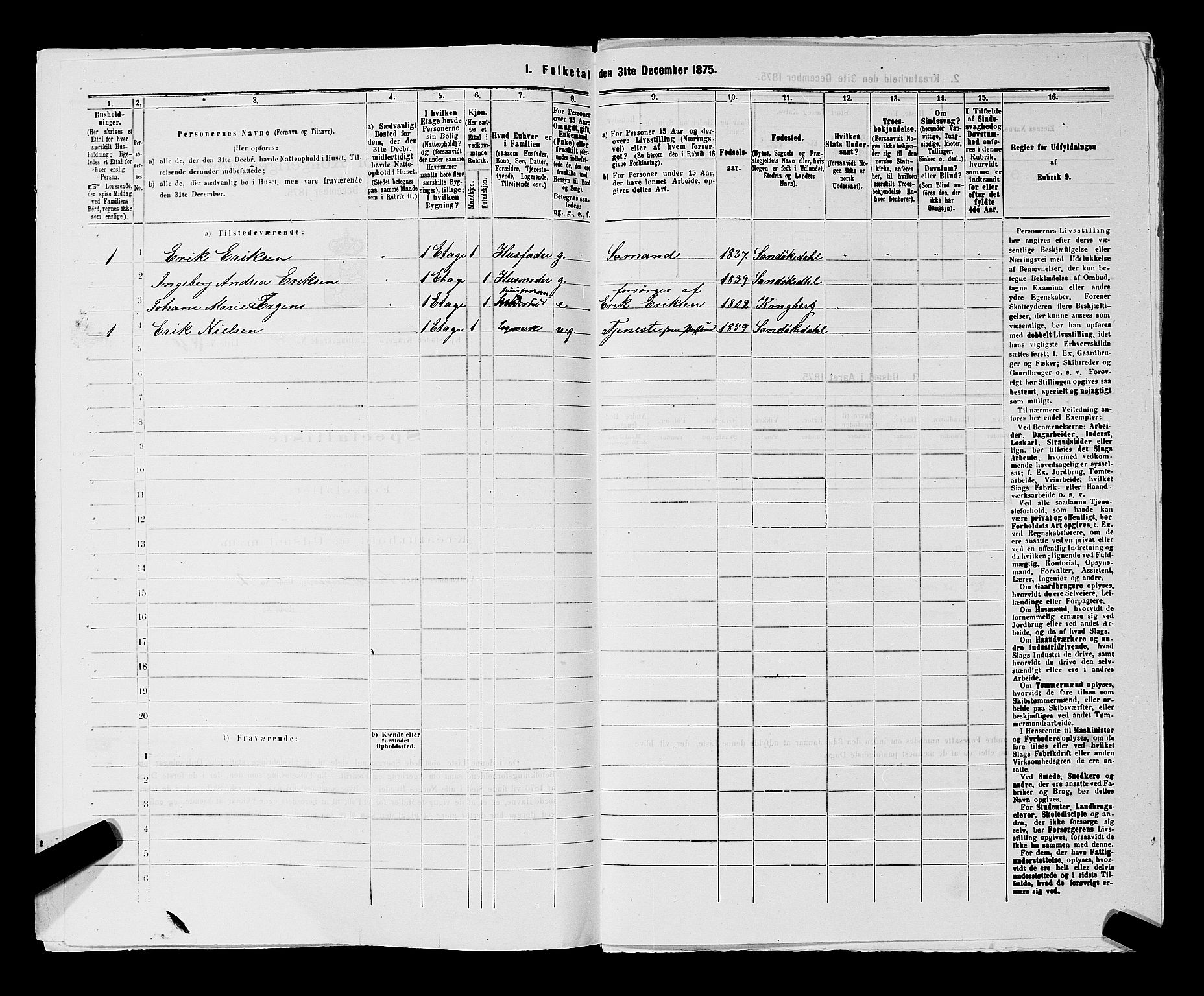 SAKO, 1875 census for 0801P Kragerø, 1875, p. 1099