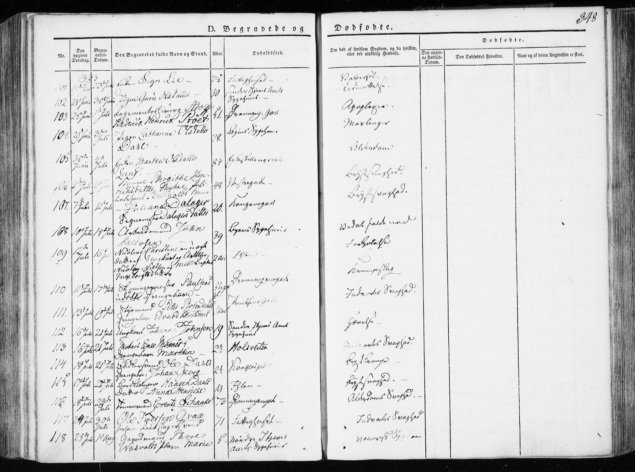 Ministerialprotokoller, klokkerbøker og fødselsregistre - Sør-Trøndelag, SAT/A-1456/601/L0047: Parish register (official) no. 601A15, 1831-1839, p. 348