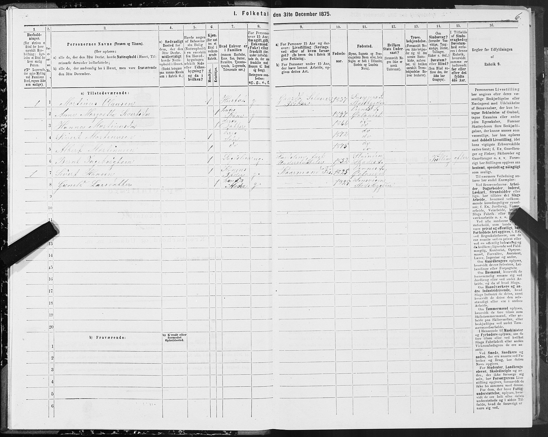 SAT, 1875 census for 1621P Ørland, 1875, p. 1006