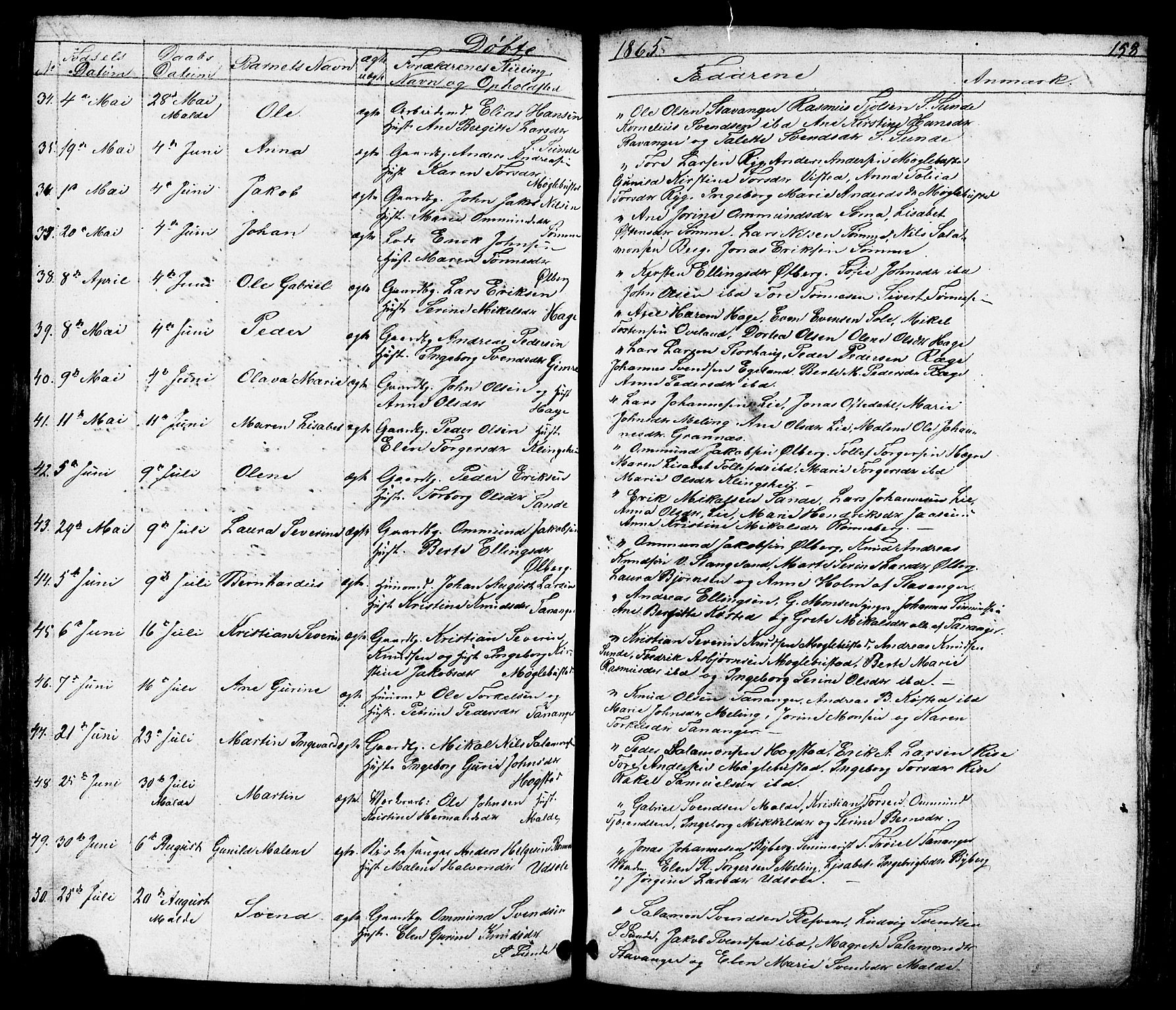 Håland sokneprestkontor, AV/SAST-A-101802/001/30BB/L0002: Parish register (copy) no. B 2, 1845-1872, p. 158