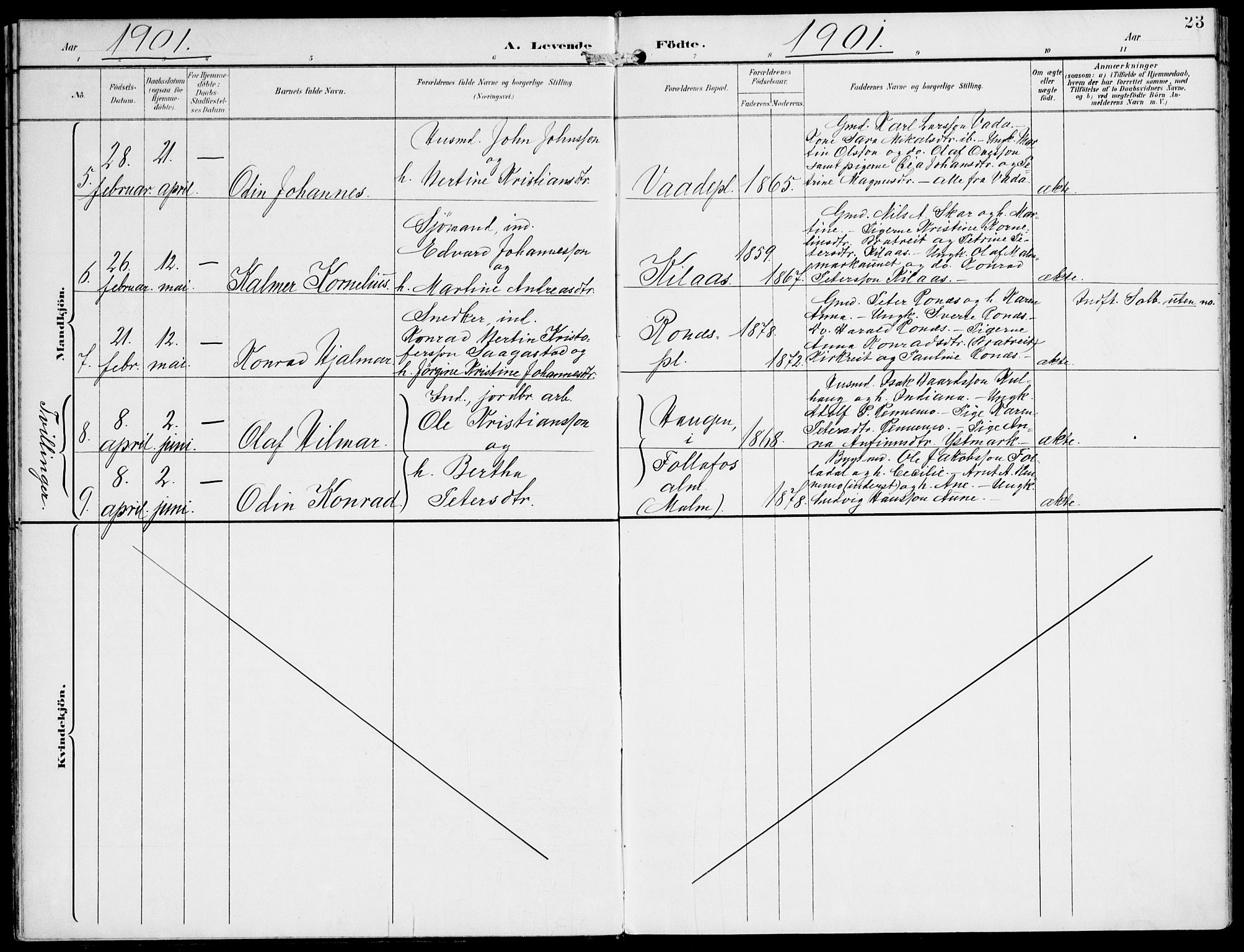 Ministerialprotokoller, klokkerbøker og fødselsregistre - Nord-Trøndelag, SAT/A-1458/745/L0430: Parish register (official) no. 745A02, 1895-1913, p. 23
