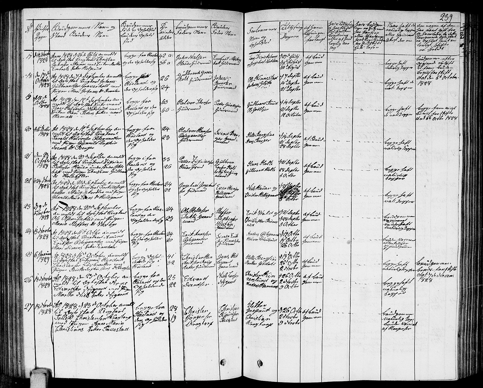 Høland prestekontor Kirkebøker, AV/SAO-A-10346a/G/Ga/L0002: Parish register (copy) no. I 2, 1827-1845, p. 239