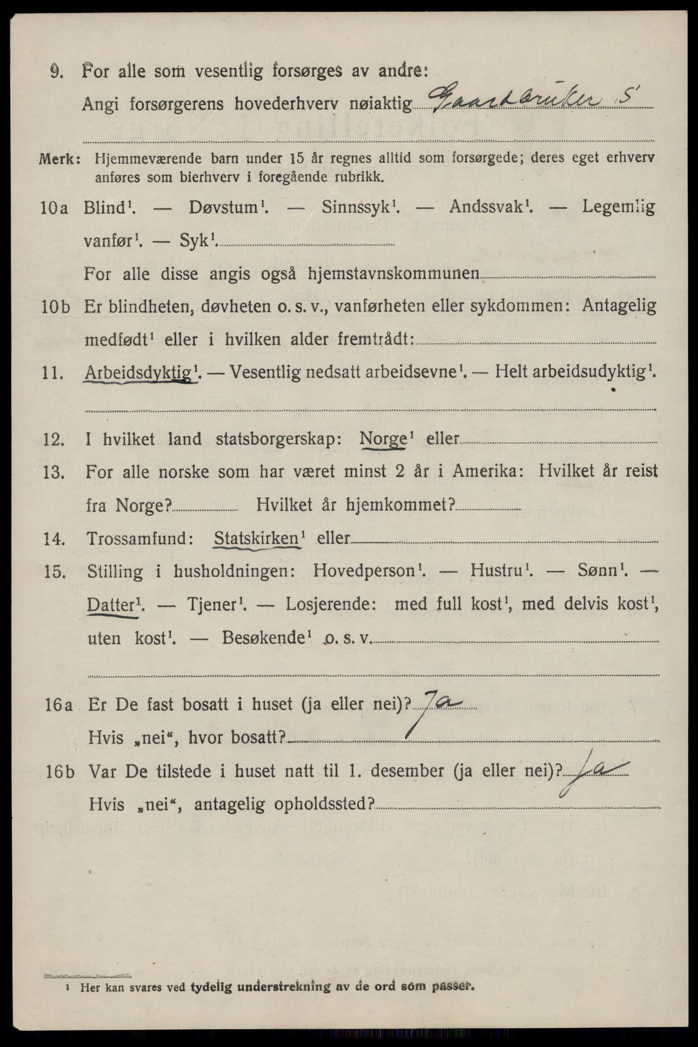 SAST, 1920 census for Torvastad, 1920, p. 3625