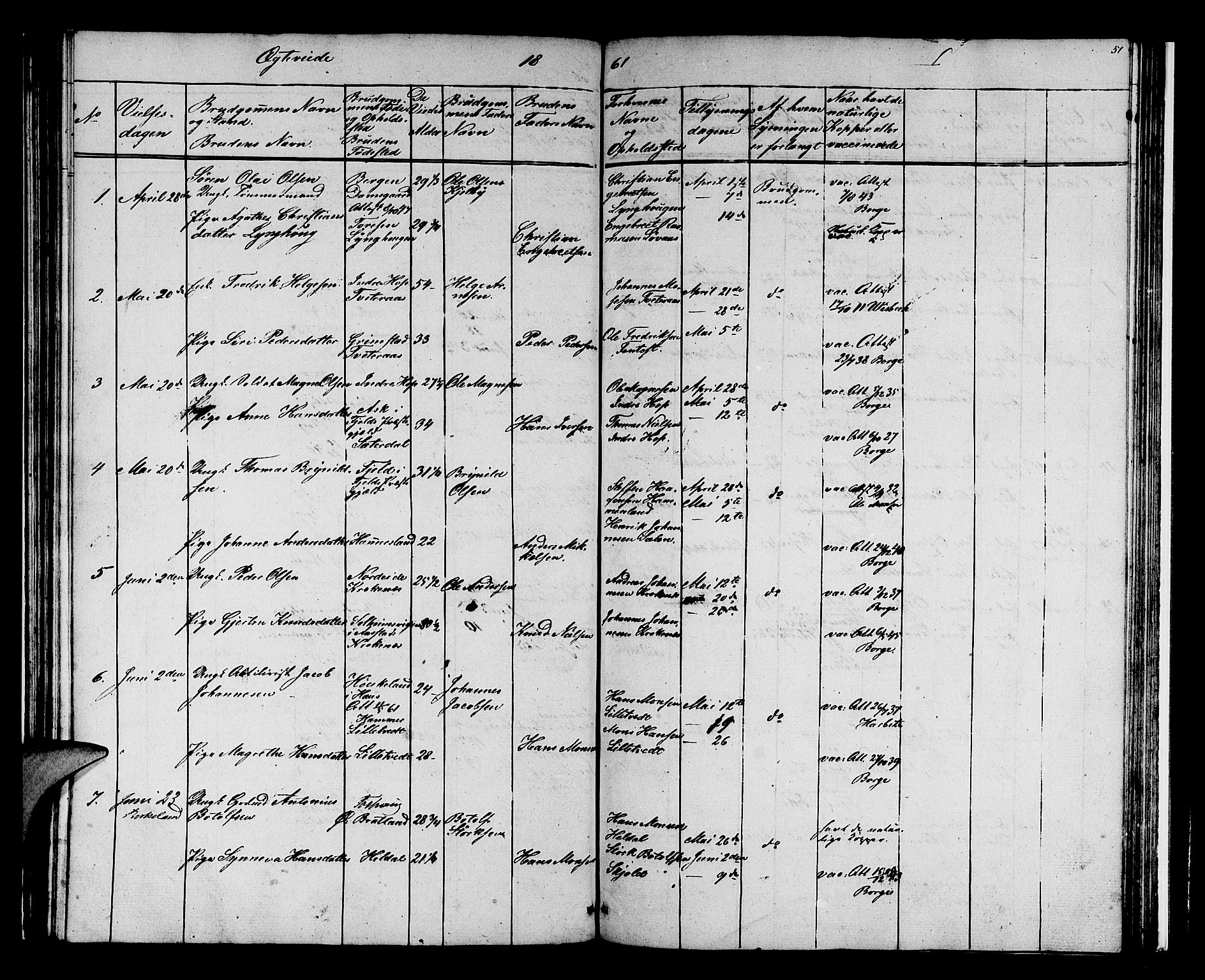 Birkeland Sokneprestembete, SAB/A-74601/H/Hab: Parish register (copy) no. A 1, 1853-1862, p. 51