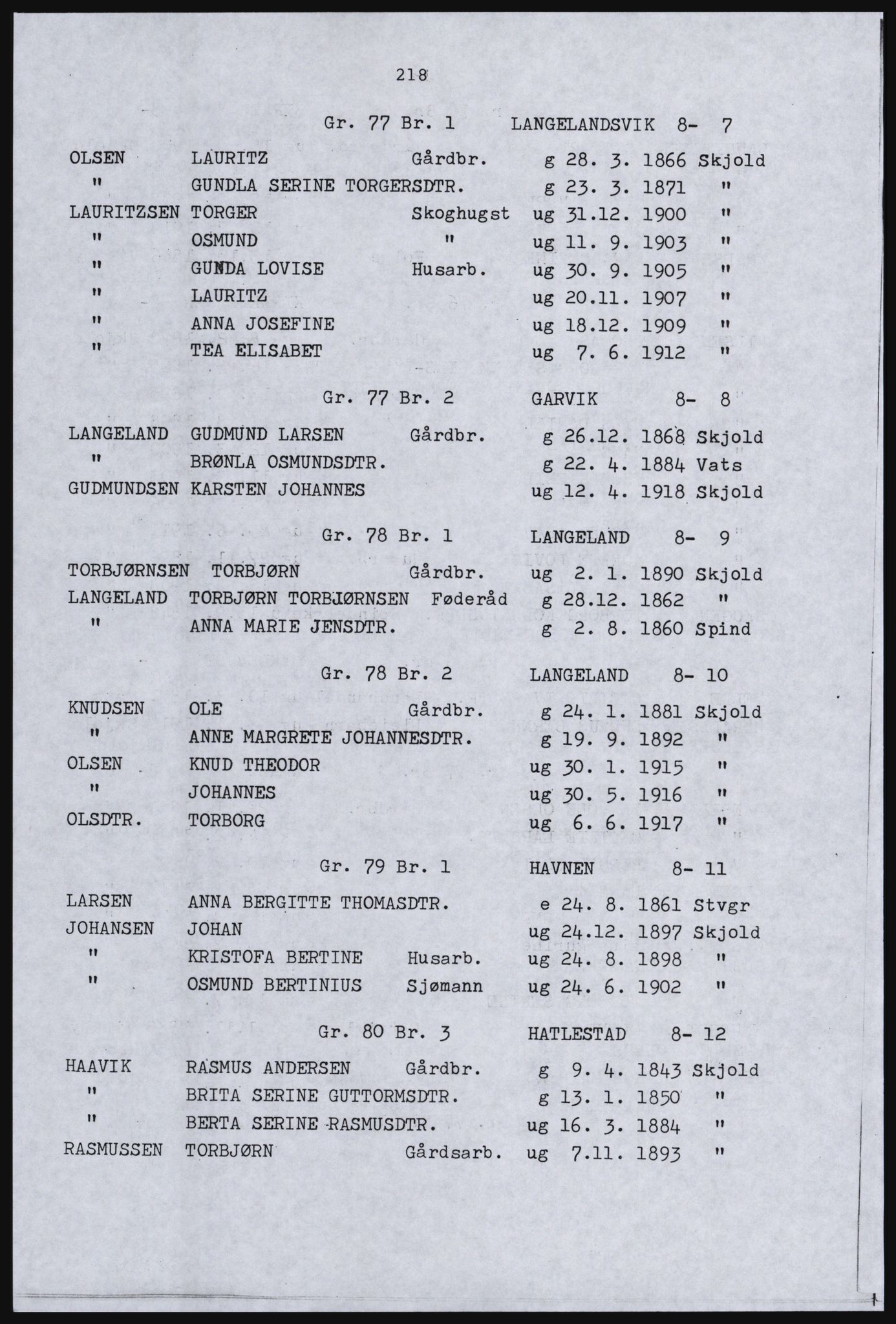 SAST, Copy of 1920 census for the Northern Rogaland, 1920, p. 234