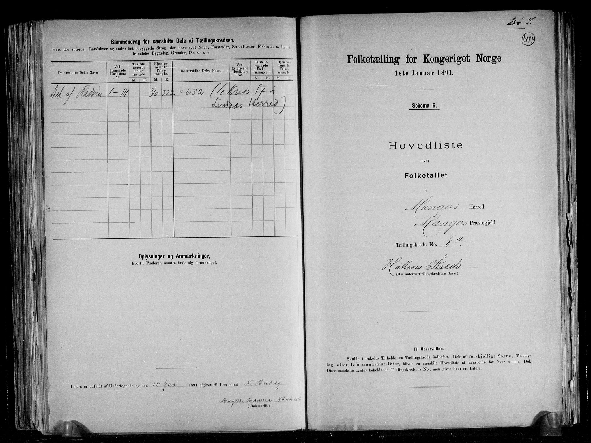 RA, 1891 census for 1261 Manger, 1891, p. 28