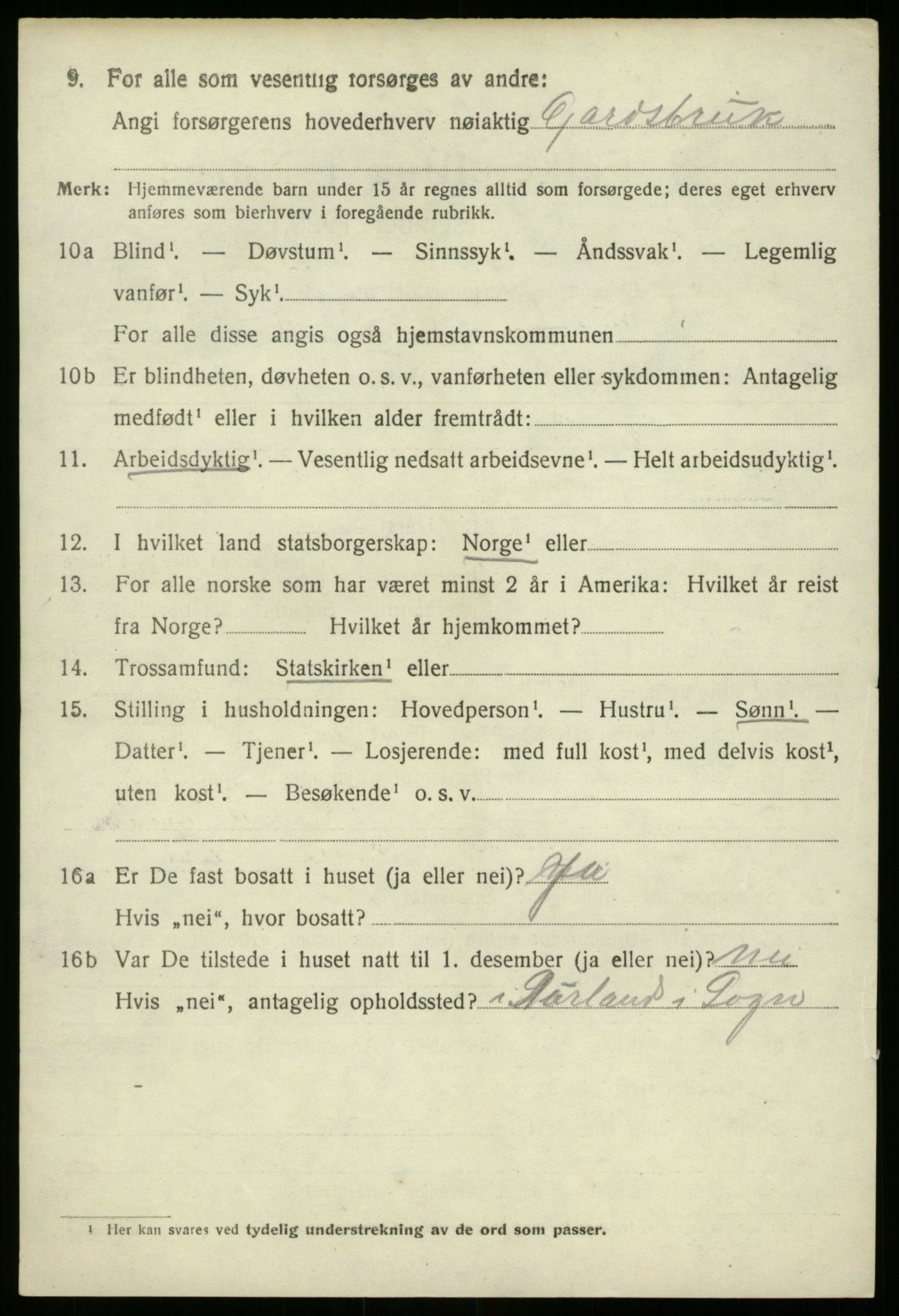 SAB, 1920 census for Gloppen, 1920, p. 6887