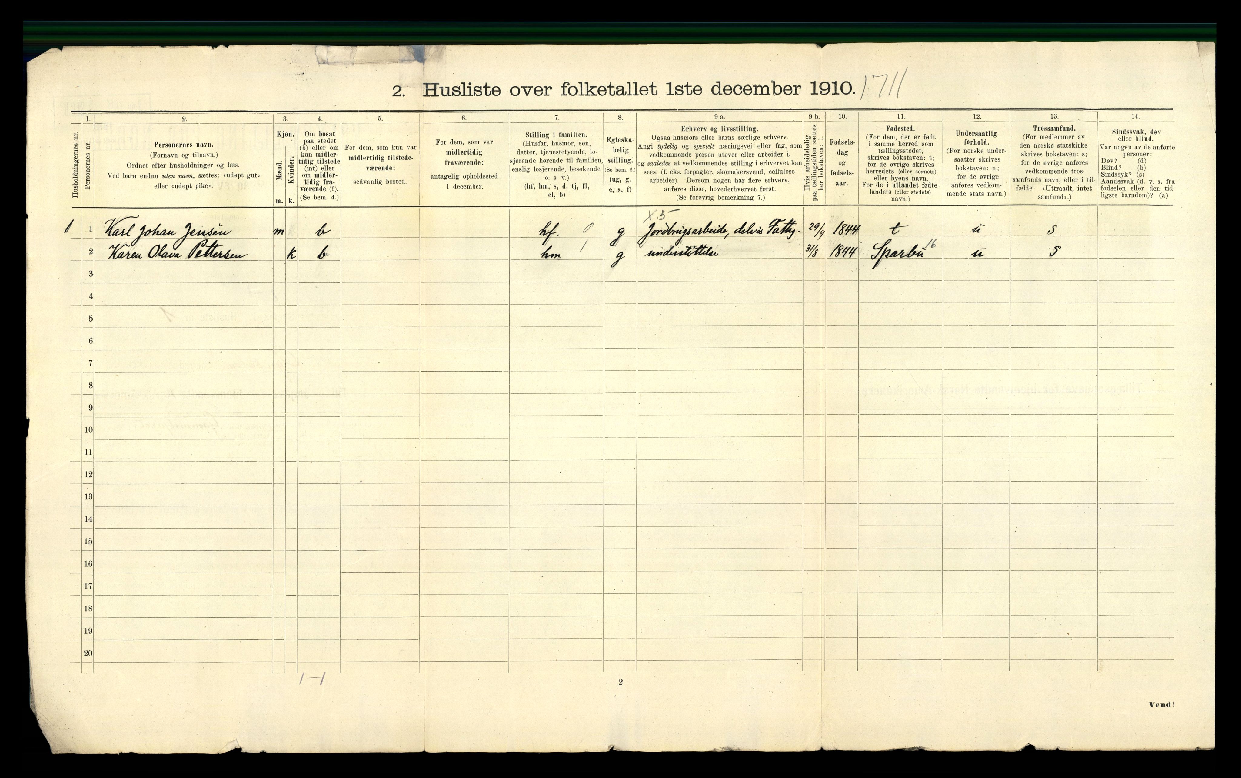 RA, 1910 census for Ogndal, 1910, p. 29