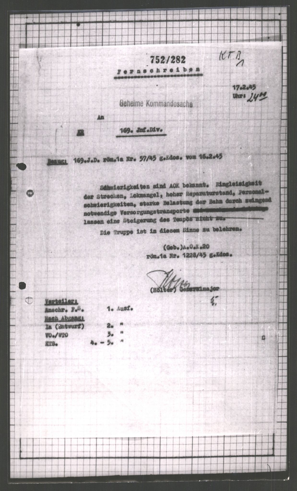 Forsvarets Overkommando. 2 kontor. Arkiv 11.4. Spredte tyske arkivsaker, AV/RA-RAFA-7031/D/Dar/Dara/L0003: Krigsdagbøker for 20. Gebirgs-Armee-Oberkommando (AOK 20), 1945, p. 120