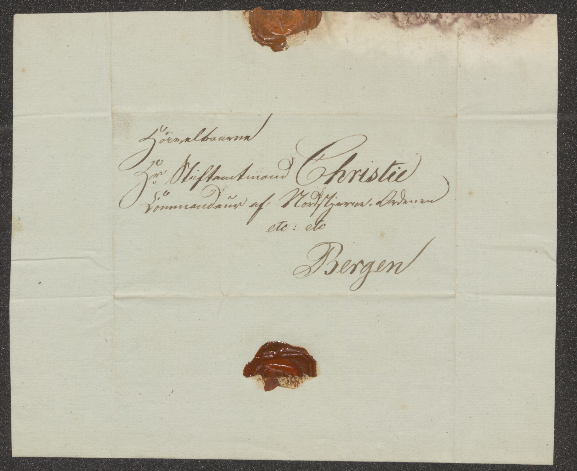 Bergens Museum, UMB/A007/D/Da/L0003/0002: Innkommende brev 1828 / Innkommende brev 1828, 1828