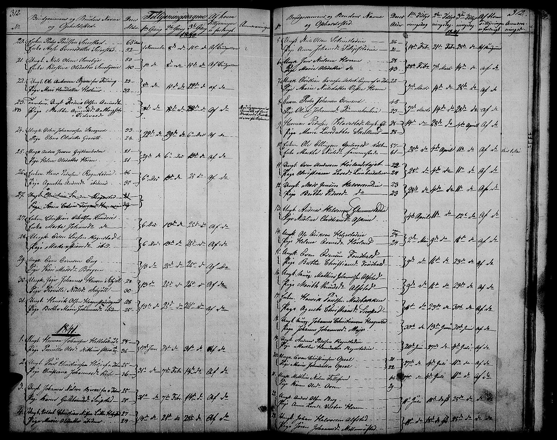 Østre Toten prestekontor, SAH/PREST-104/H/Ha/Hab/L0002: Parish register (copy) no. 2, 1840-1847, p. 312