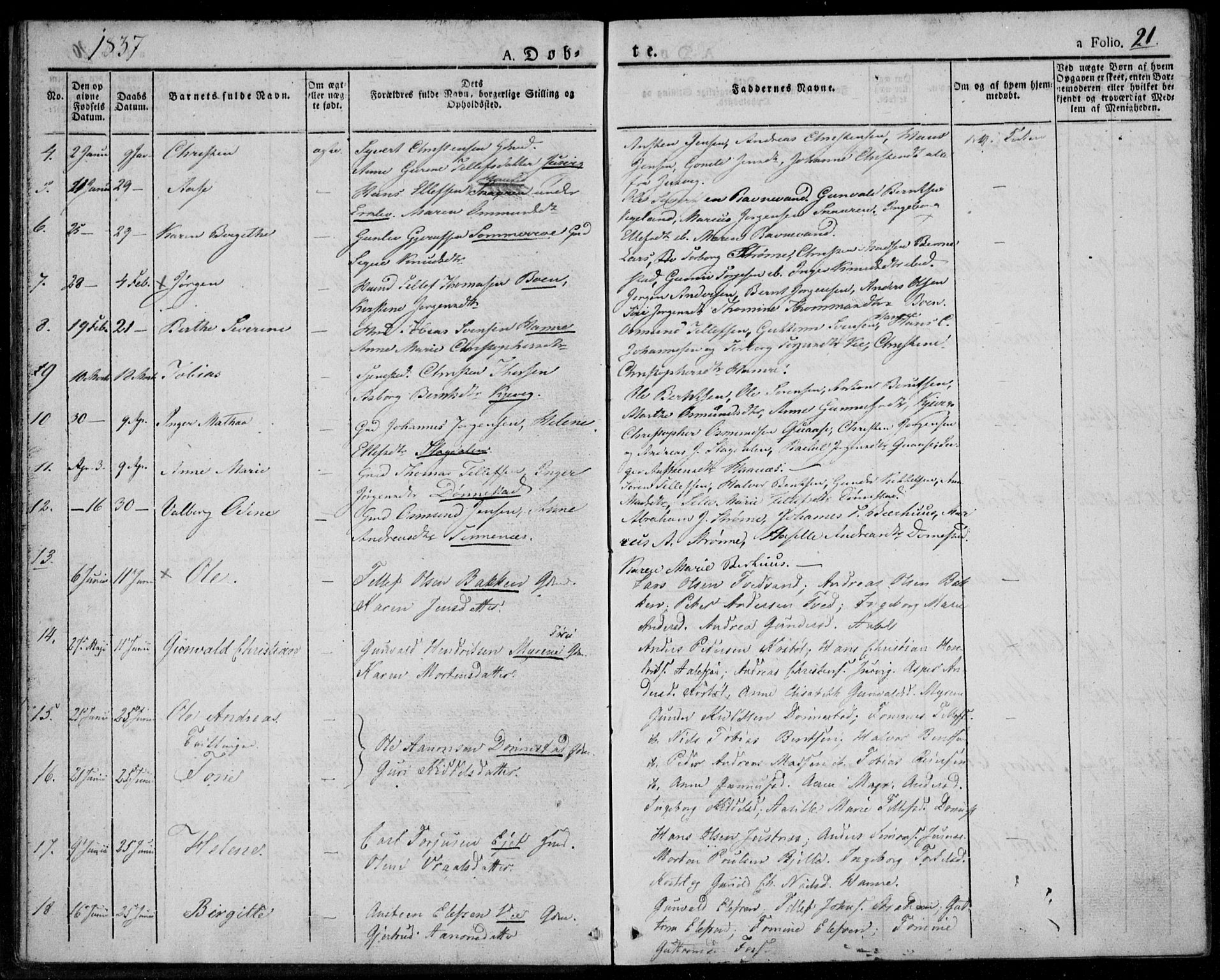 Tveit sokneprestkontor, AV/SAK-1111-0043/F/Fa/L0003: Parish register (official) no. A 3, 1829-1852, p. 21