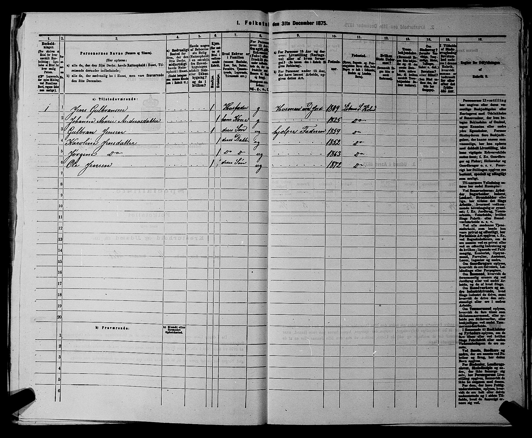 RA, 1875 census for 0221P Høland, 1875, p. 434