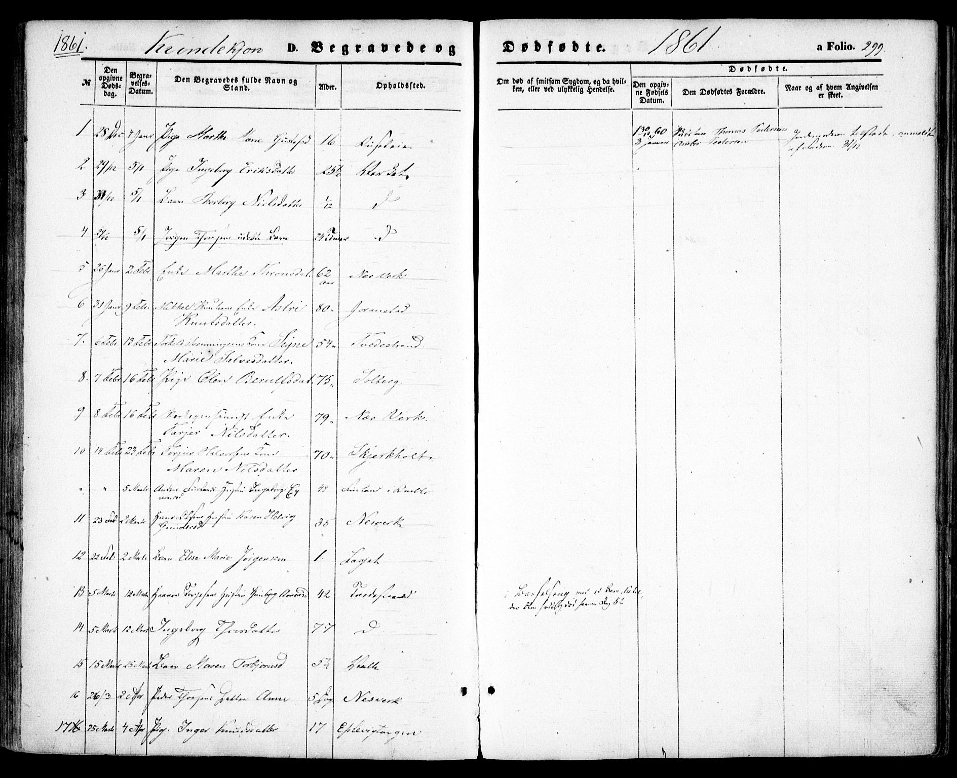 Holt sokneprestkontor, AV/SAK-1111-0021/F/Fa/L0009: Parish register (official) no. A 9, 1861-1871, p. 299