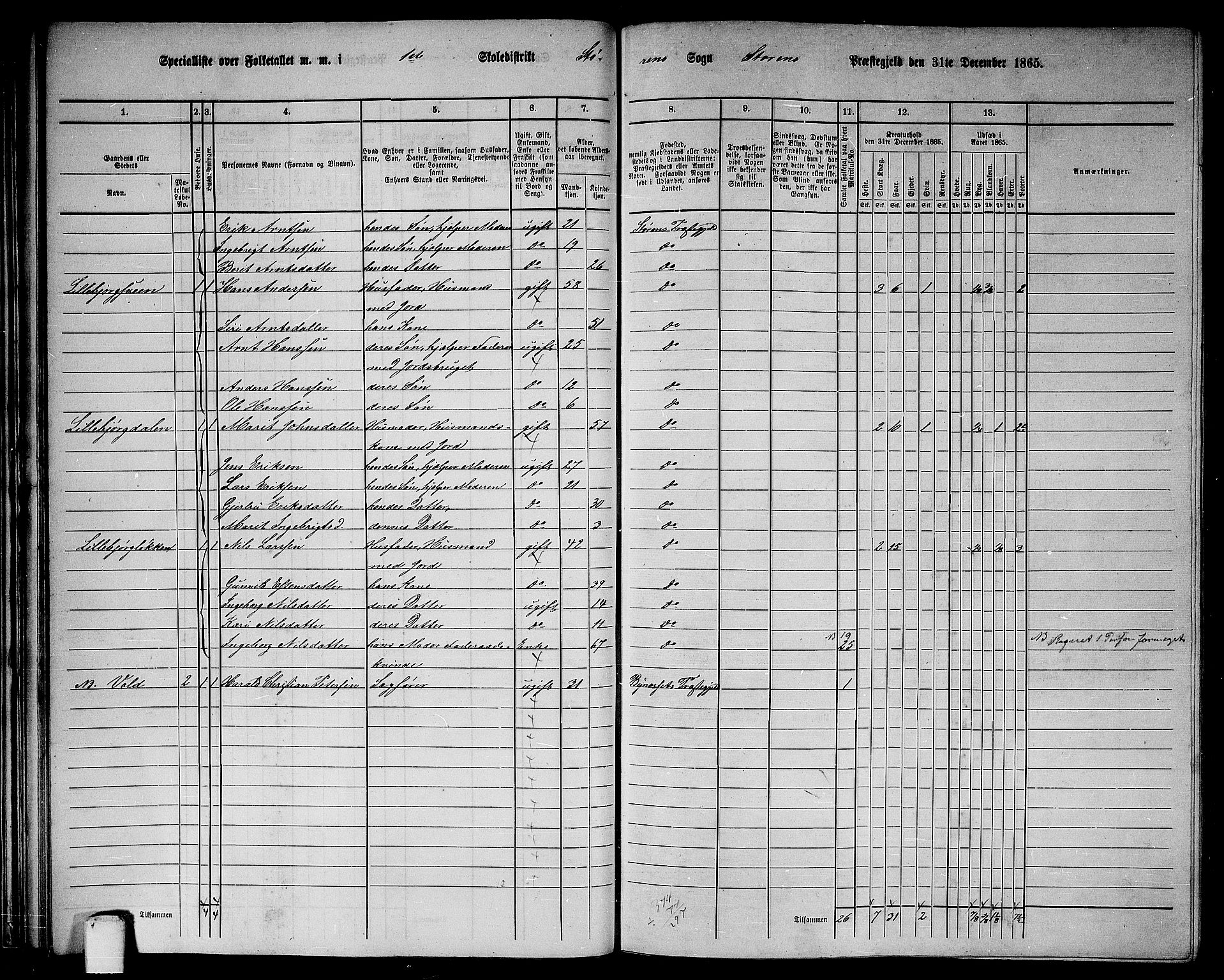 RA, 1865 census for Støren, 1865, p. 36