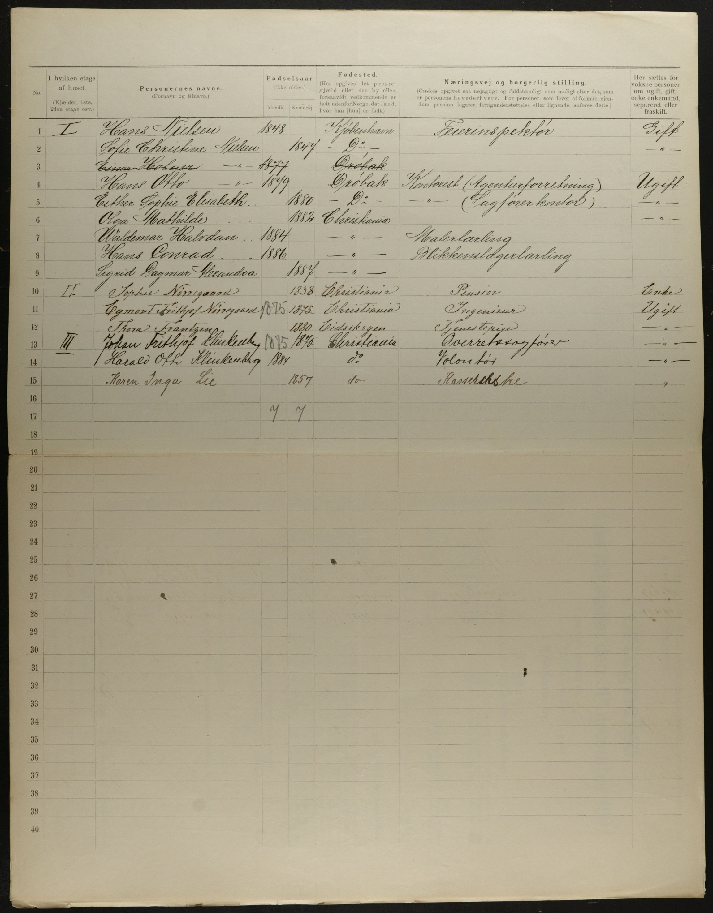 OBA, Municipal Census 1901 for Kristiania, 1901, p. 11264