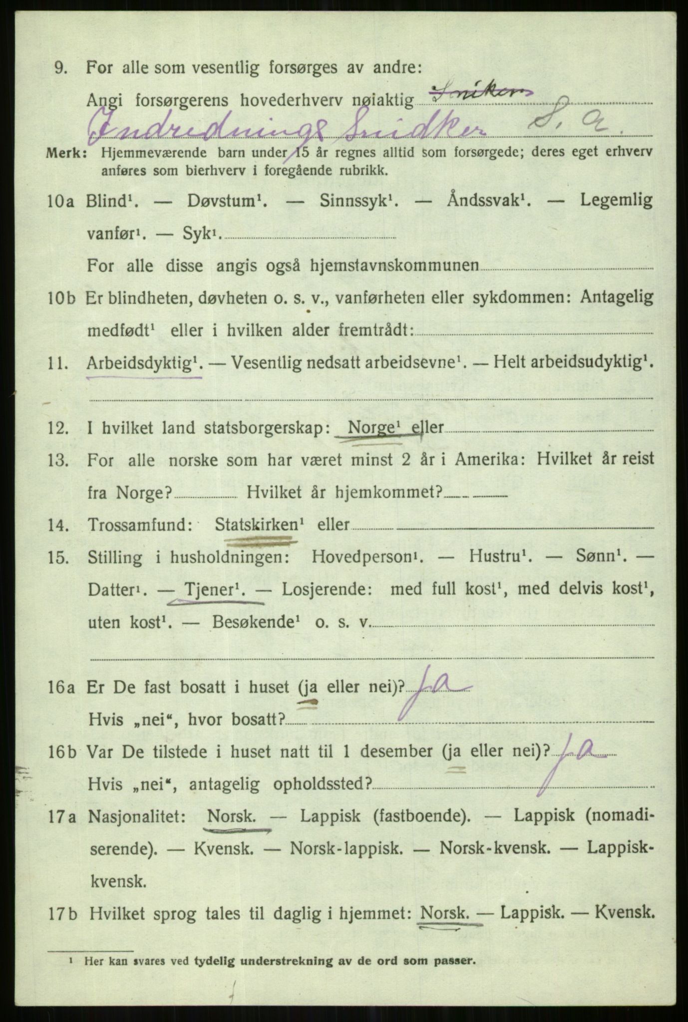 SATØ, 1920 census for Karlsøy, 1920, p. 4021