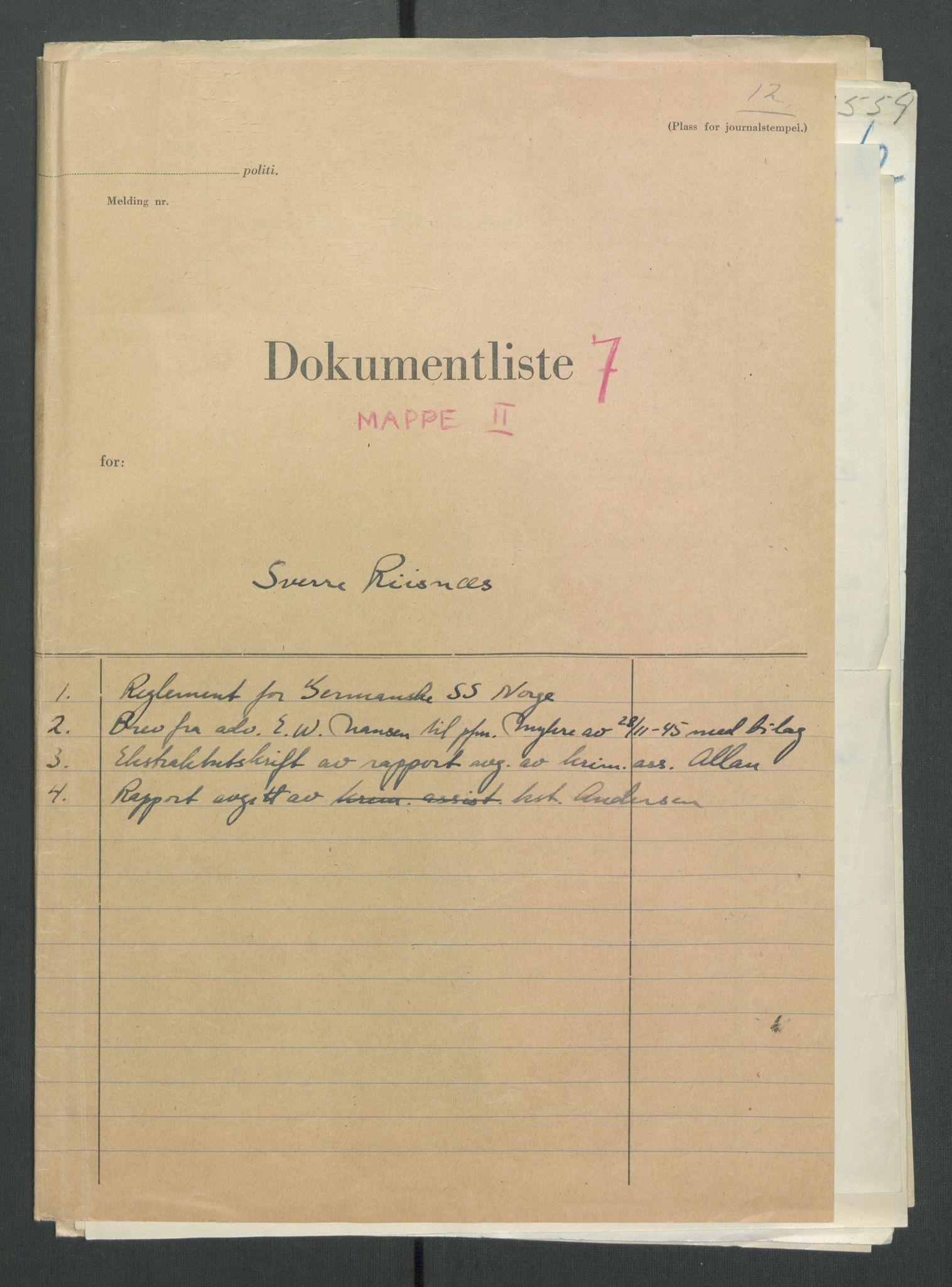 Landssvikarkivet, Oslo politikammer, AV/RA-S-3138-01/D/Di/L0001: Anr. 1559, 1945-1947, p. 1167