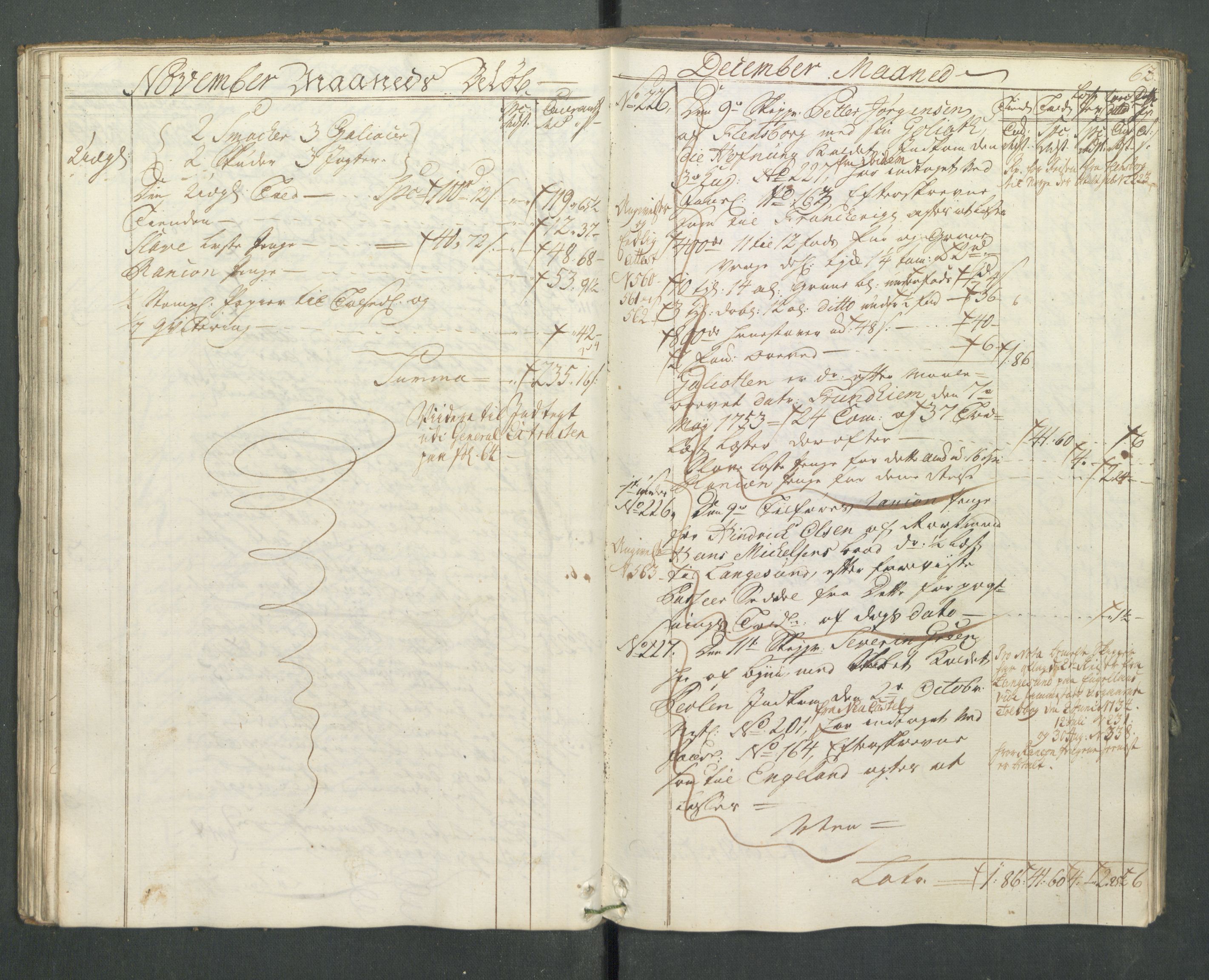Generaltollkammeret, tollregnskaper, AV/RA-EA-5490/R13/L0033/0001: Tollregnskaper Kragerø / Utgående hovedtollbok, 1762, p. 61b-62a