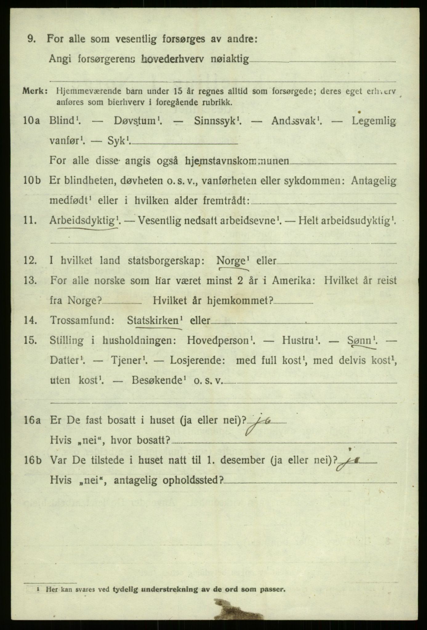 SAB, 1920 census for Balestrand, 1920, p. 2857