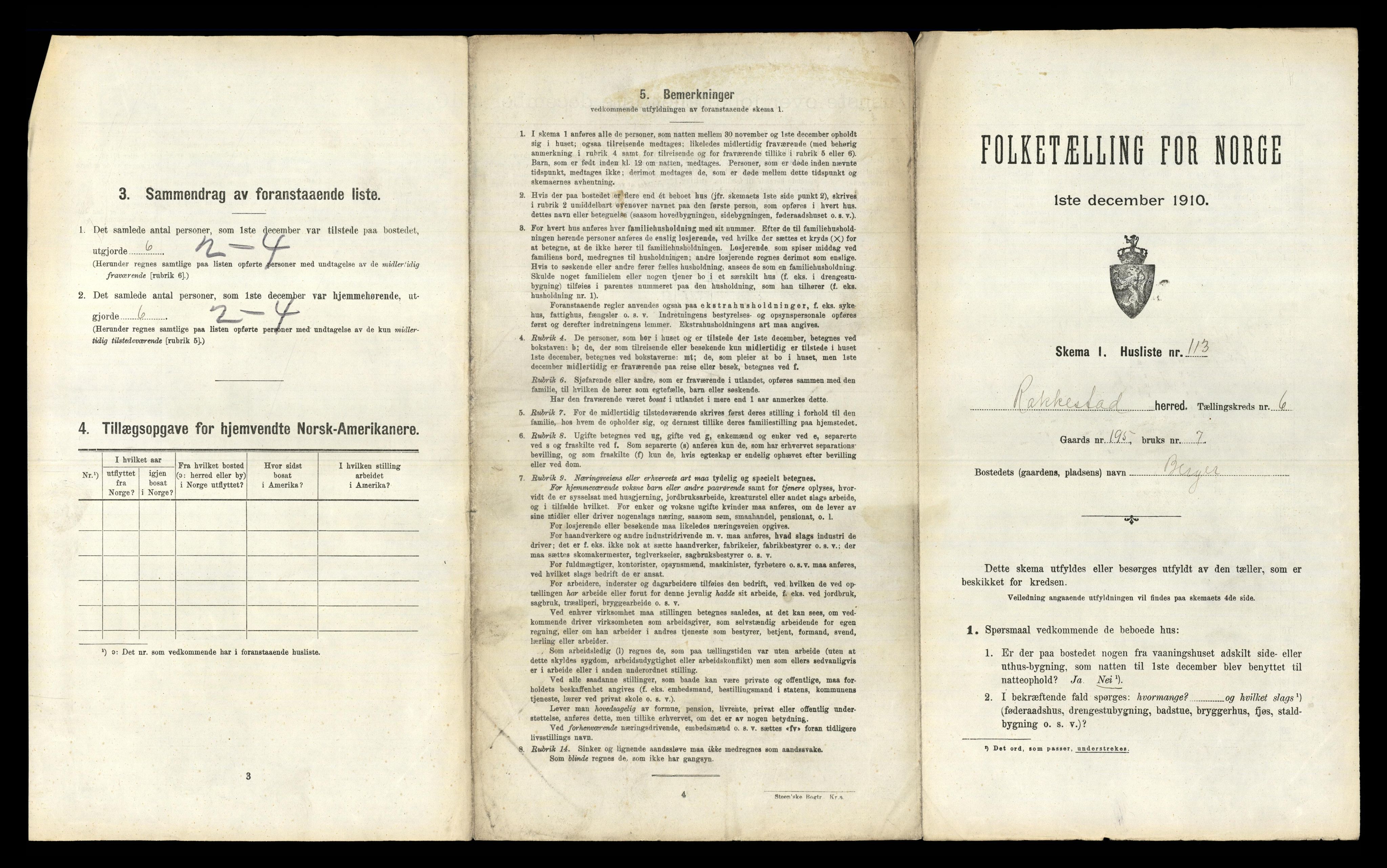 RA, 1910 census for Rakkestad, 1910, p. 1215