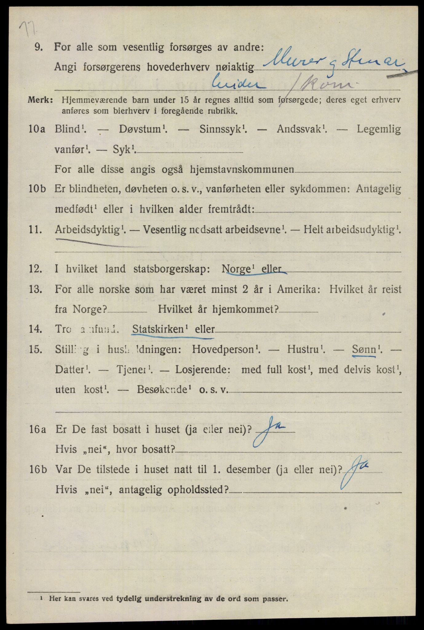 SAO, 1920 census for Ullensaker, 1920, p. 8206