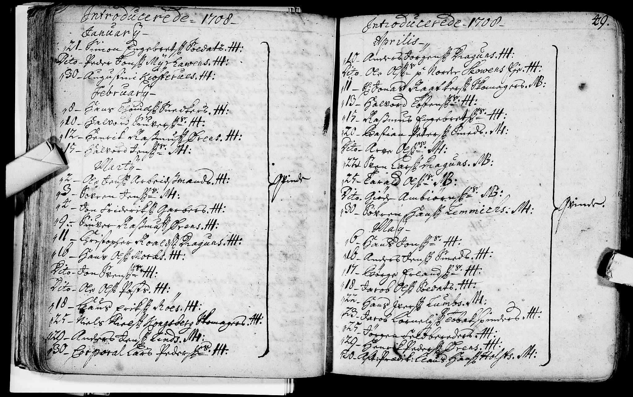 Bragernes kirkebøker, AV/SAKO-A-6/F/Fa/L0003: Parish register (official) no. I 3, 1706-1734, p. 49