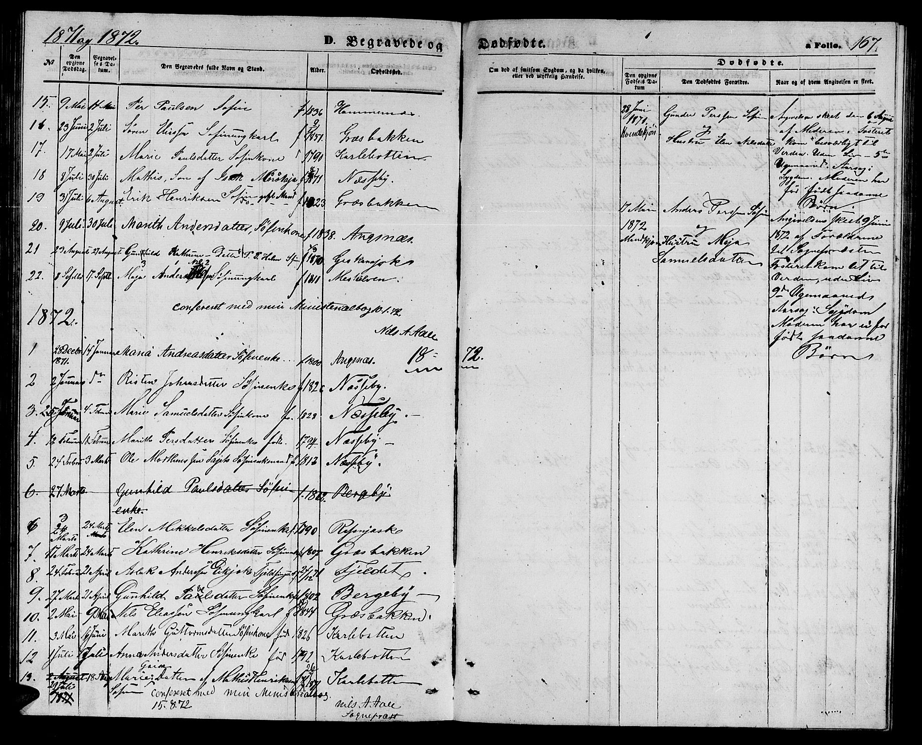 Nesseby sokneprestkontor, SATØ/S-1330/H/Hb/L0003klokker: Parish register (copy) no. 3, 1869-1876, p. 167