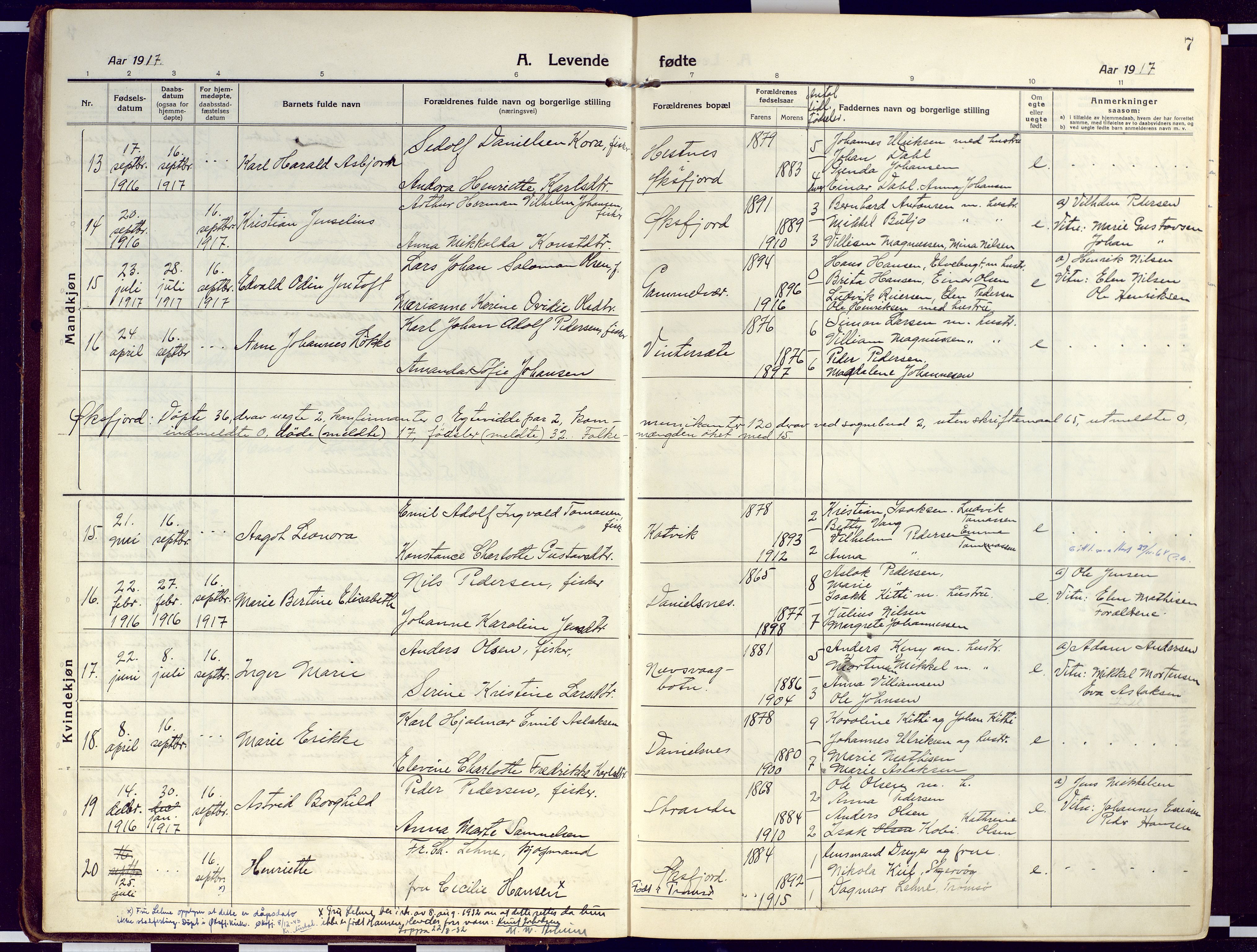 Loppa sokneprestkontor, SATØ/S-1339/H/Ha/L0012kirke: Parish register (official) no. 12, 1917-1932, p. 7