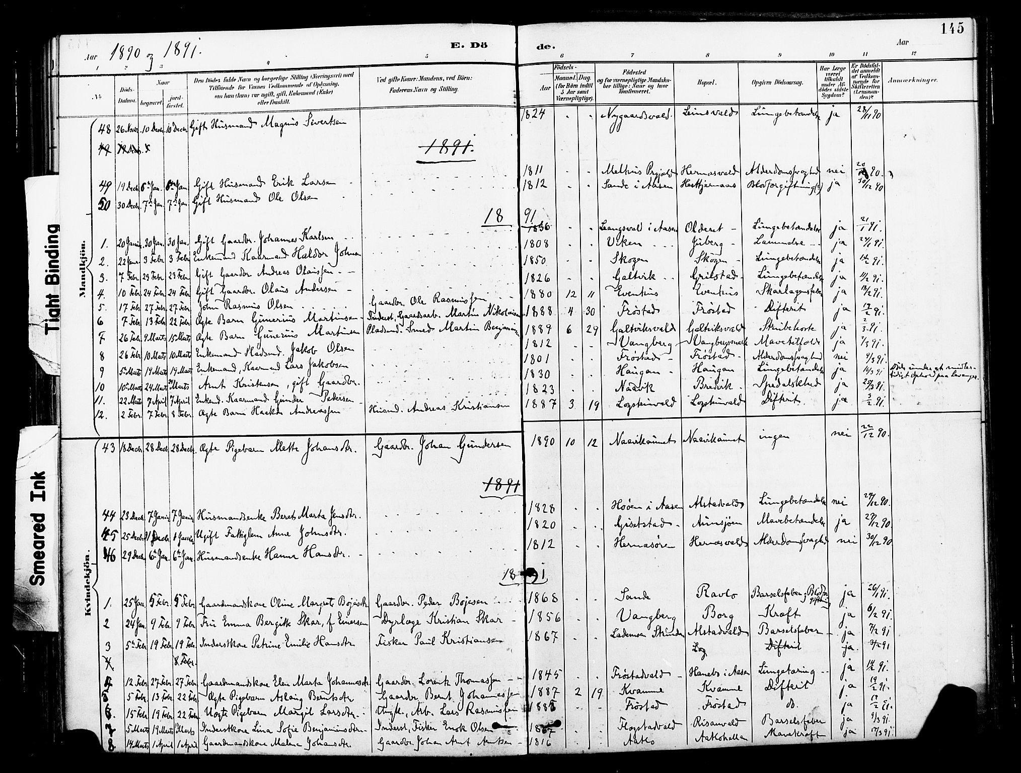 Ministerialprotokoller, klokkerbøker og fødselsregistre - Nord-Trøndelag, SAT/A-1458/713/L0121: Parish register (official) no. 713A10, 1888-1898, p. 145