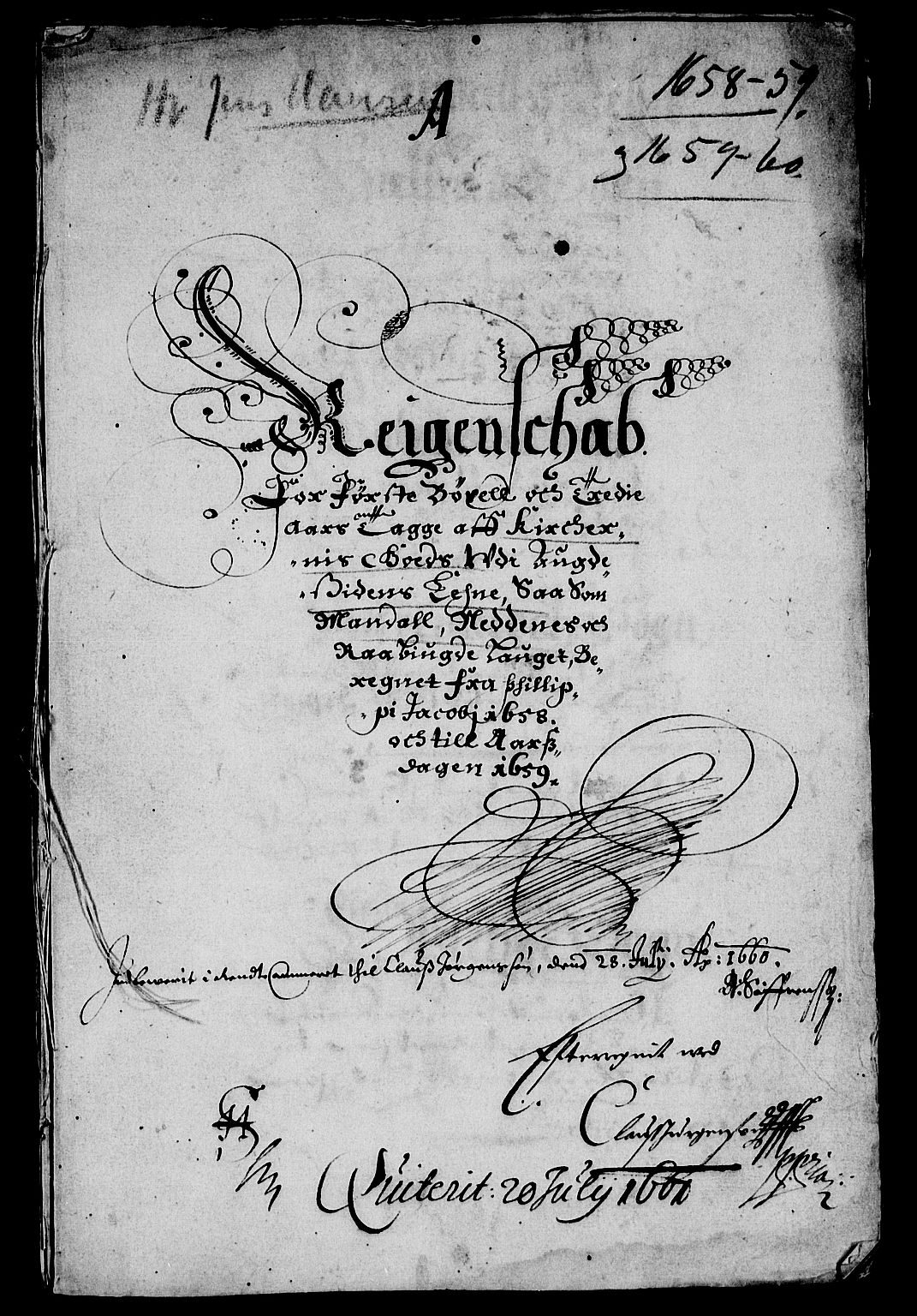 Rentekammeret inntil 1814, Reviderte regnskaper, Lensregnskaper, AV/RA-EA-5023/R/Rb/Rbq/L0049: Nedenes len. Mandals len. Råbyggelag., 1659-1661