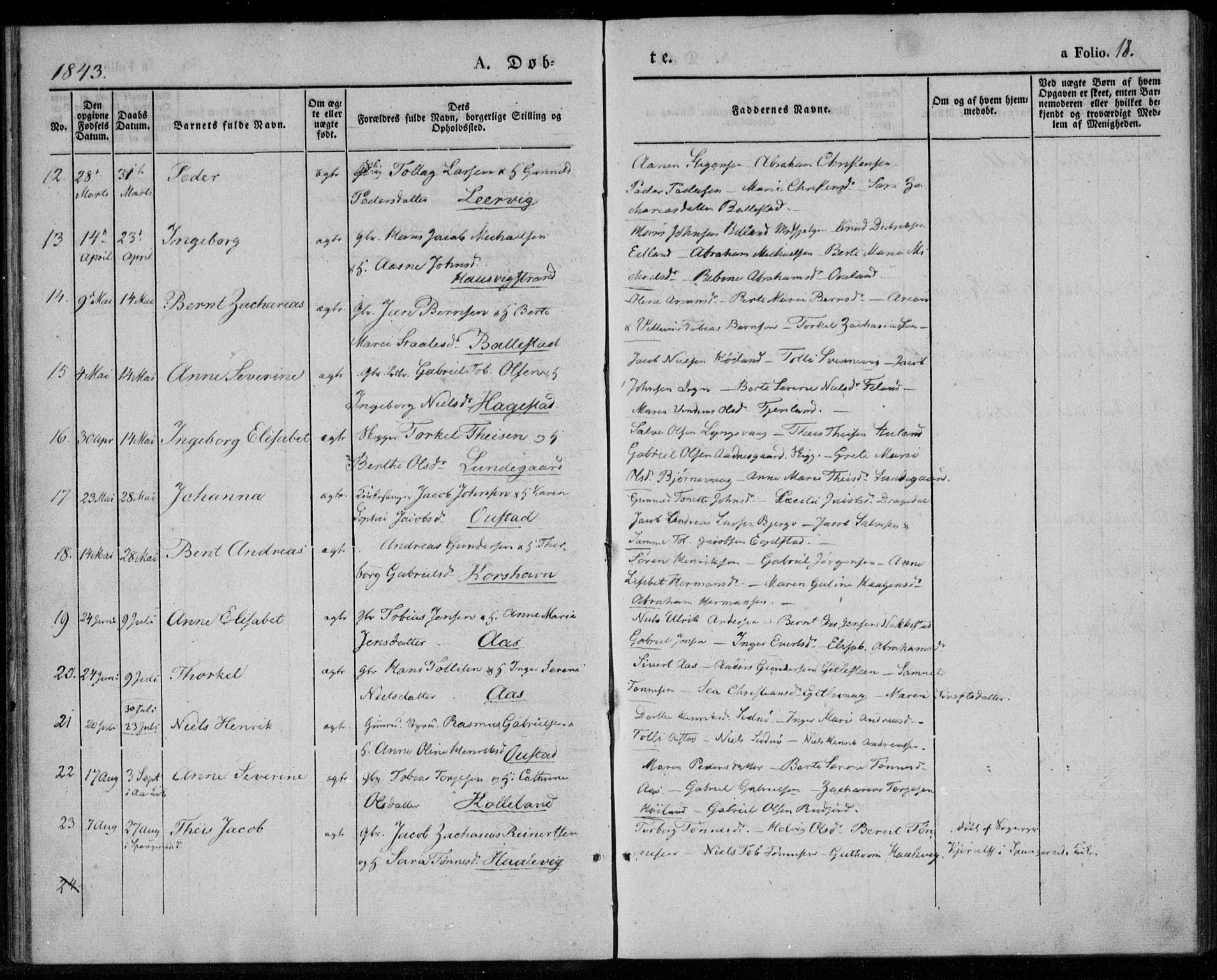 Lyngdal sokneprestkontor, AV/SAK-1111-0029/F/Fa/Faa/L0001: Parish register (official) no. A 1, 1837-1857, p. 18