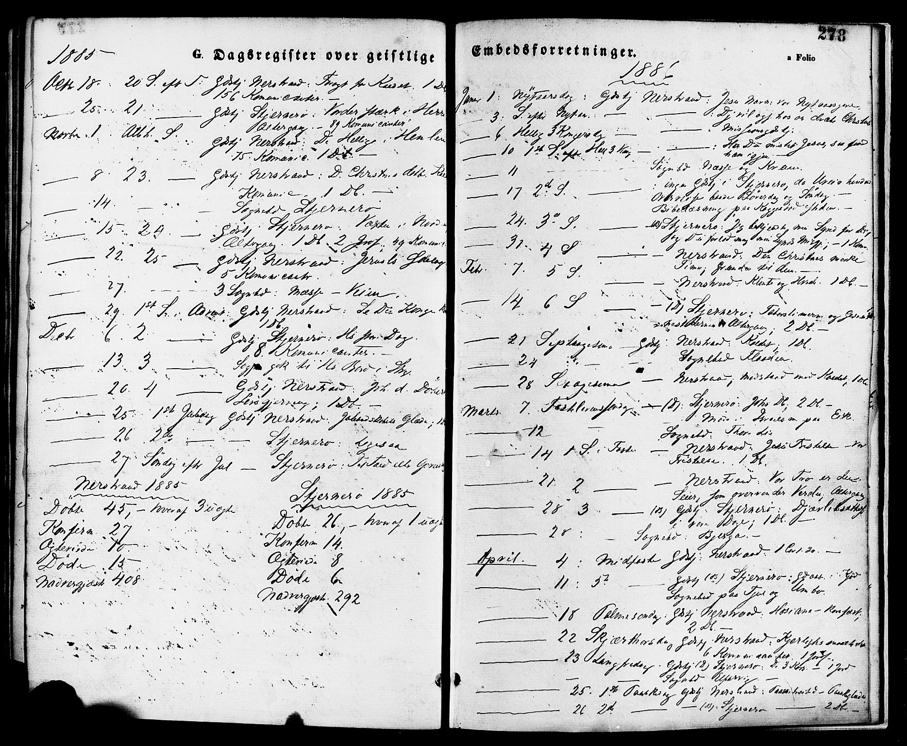 Nedstrand sokneprestkontor, SAST/A-101841/01/IV: Parish register (official) no. A 11, 1877-1887, p. 278