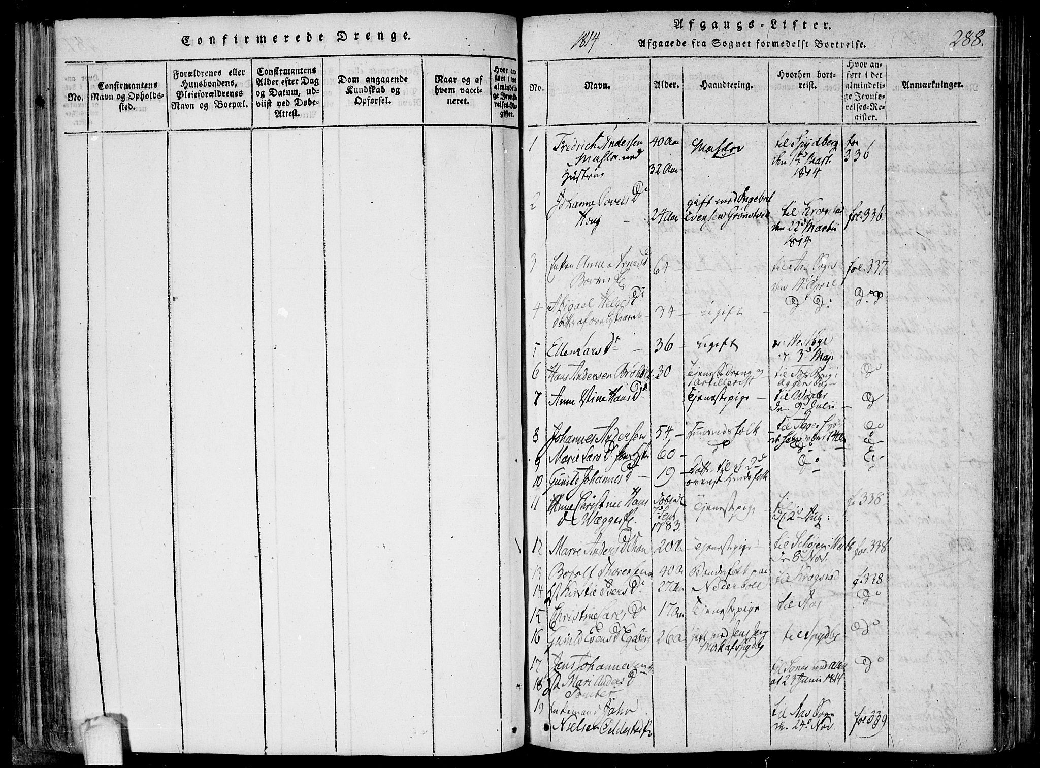 Hobøl prestekontor Kirkebøker, SAO/A-2002/F/Fa/L0002: Parish register (official) no. I 2, 1814-1841, p. 288