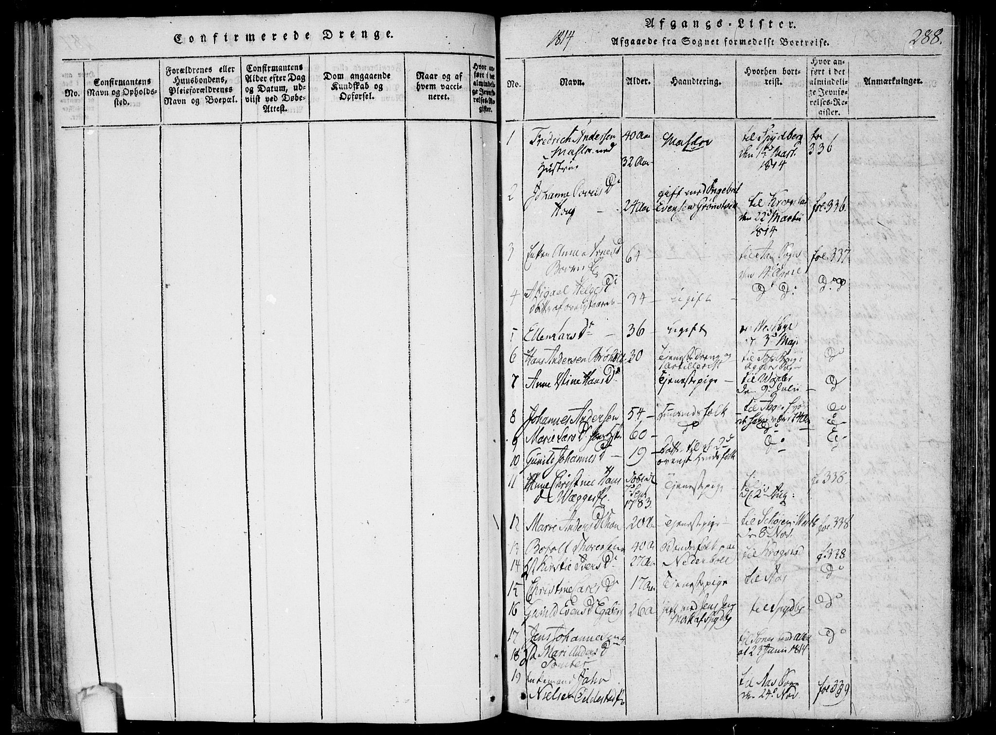 Hobøl prestekontor Kirkebøker, AV/SAO-A-2002/F/Fa/L0002: Parish register (official) no. I 2, 1814-1841, p. 288