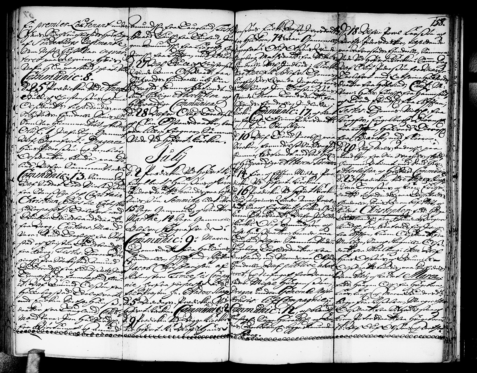 Ullensaker prestekontor Kirkebøker, AV/SAO-A-10236a/F/Fa/L0003: Parish register (official) no. I 3, 1711-1720, p. 158