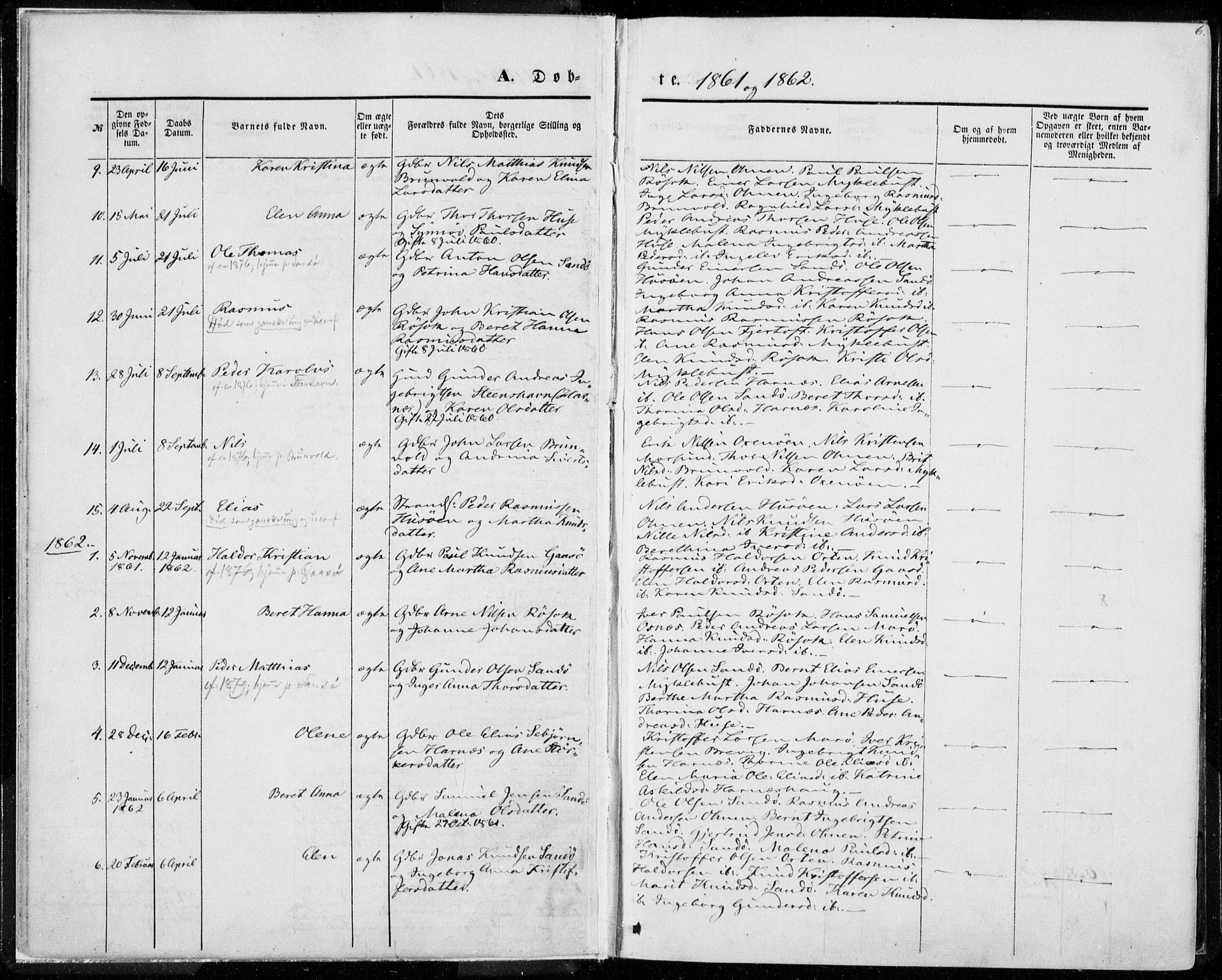 Ministerialprotokoller, klokkerbøker og fødselsregistre - Møre og Romsdal, AV/SAT-A-1454/561/L0728: Parish register (official) no. 561A02, 1858-1878, p. 6