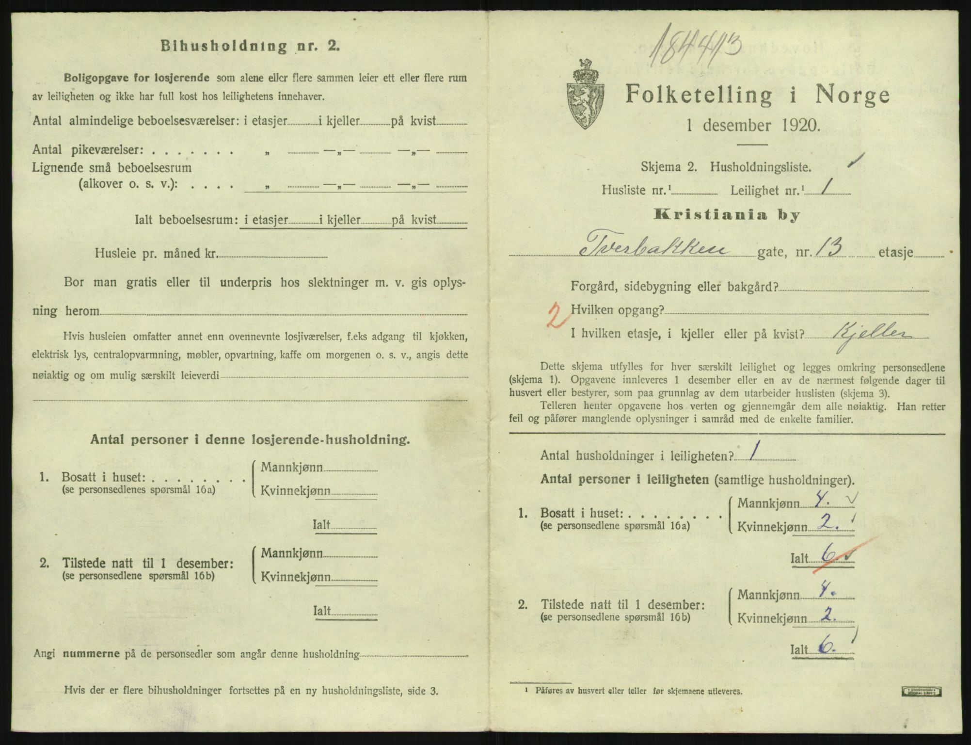 SAO, 1920 census for Kristiania, 1920, p. 119939