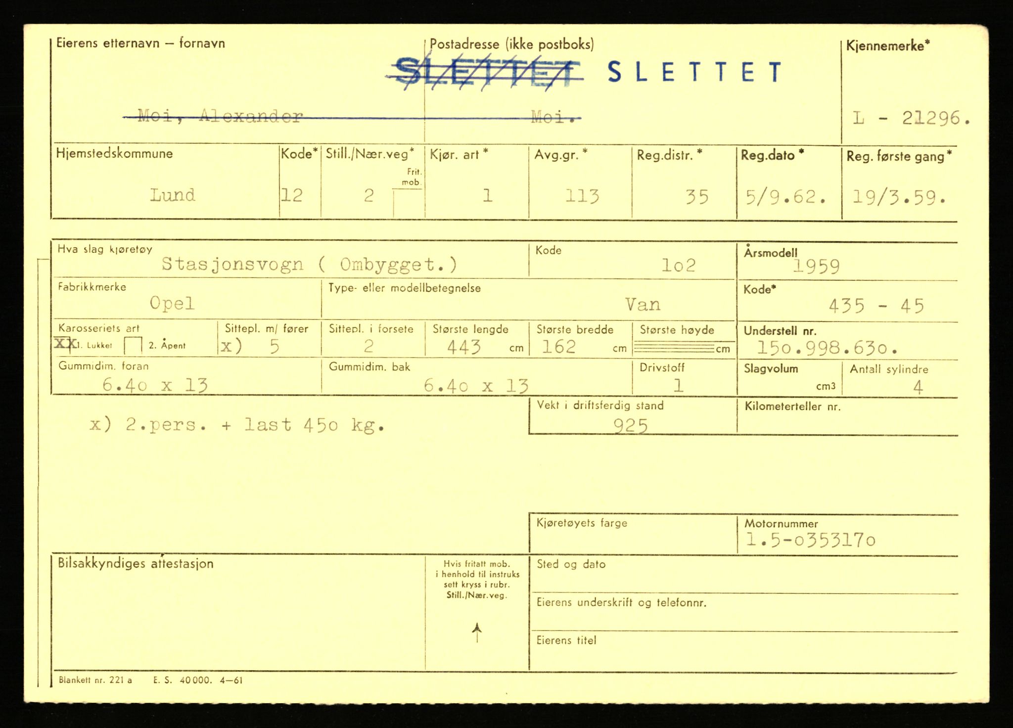 Stavanger trafikkstasjon, AV/SAST-A-101942/0/F/L0037: L-20500 - L-21499, 1930-1971, p. 2011