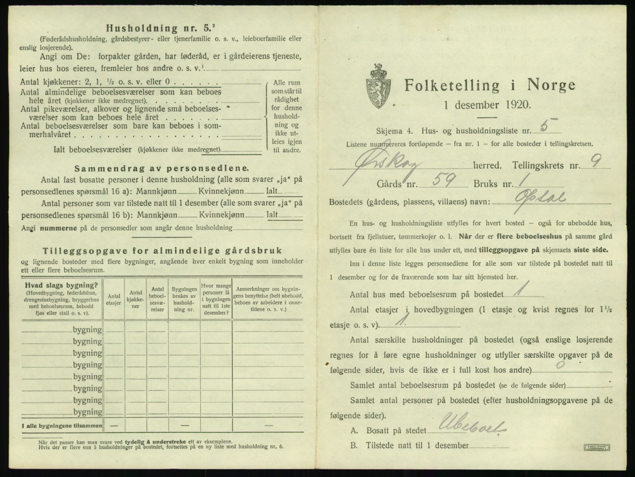 SAT, 1920 census for Ørskog, 1920, p. 720